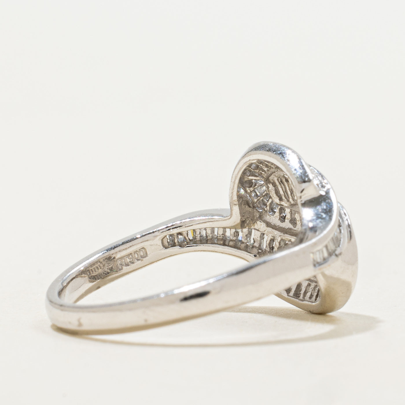 Platinum Baguette Cut Diamond Wave Ring | 0.70ctw | SZ 6.25