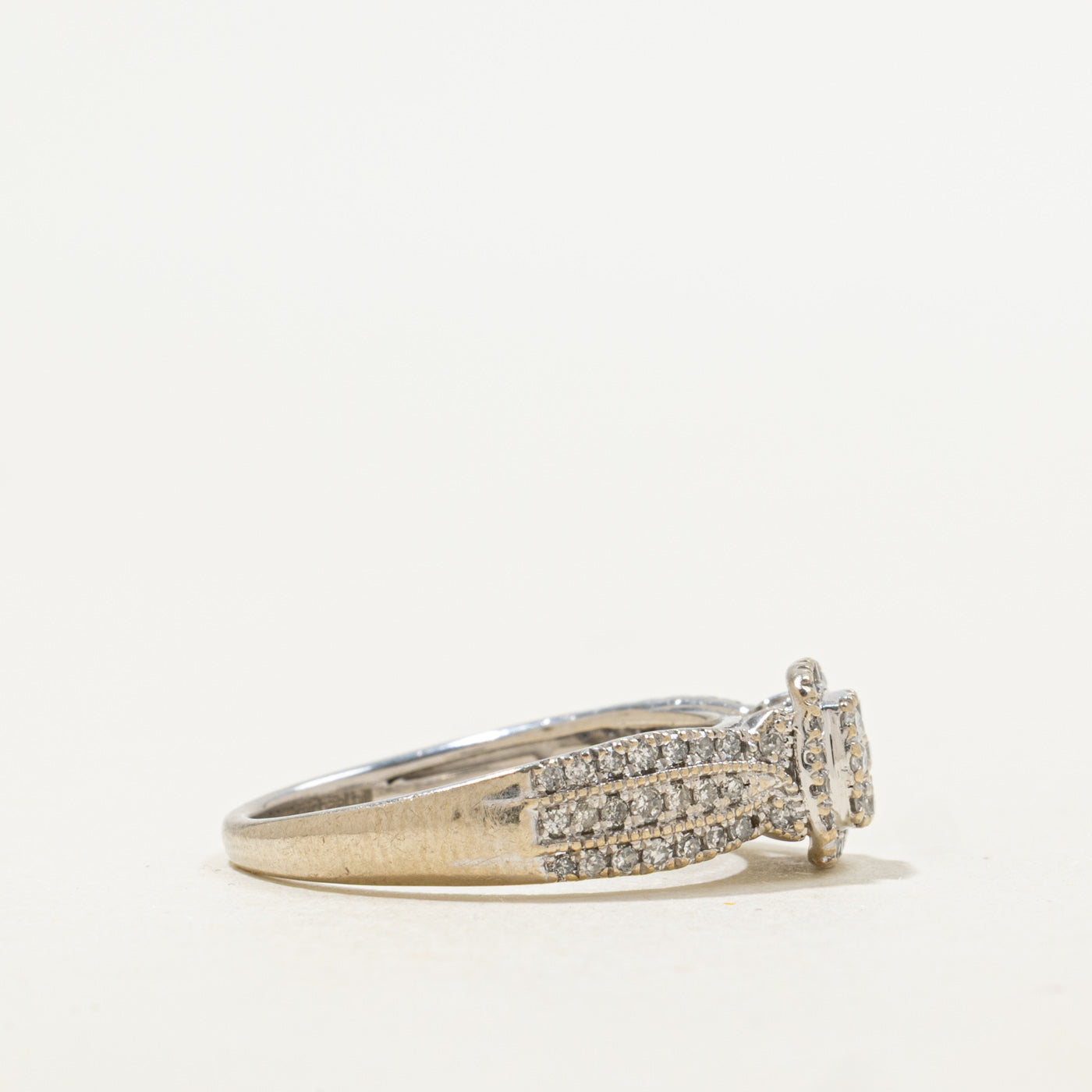 10K Diamond Square Cluster Halo Ring | 0.50ctw | SZ 7.0