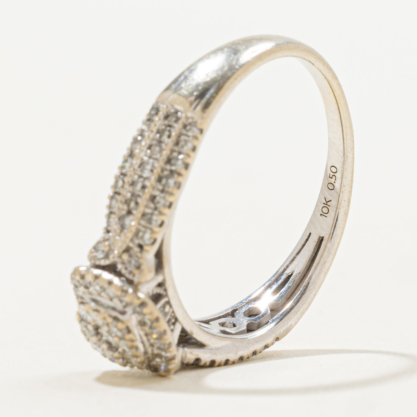 10K Diamond Square Cluster Halo Ring | 0.50ctw | SZ 7.0