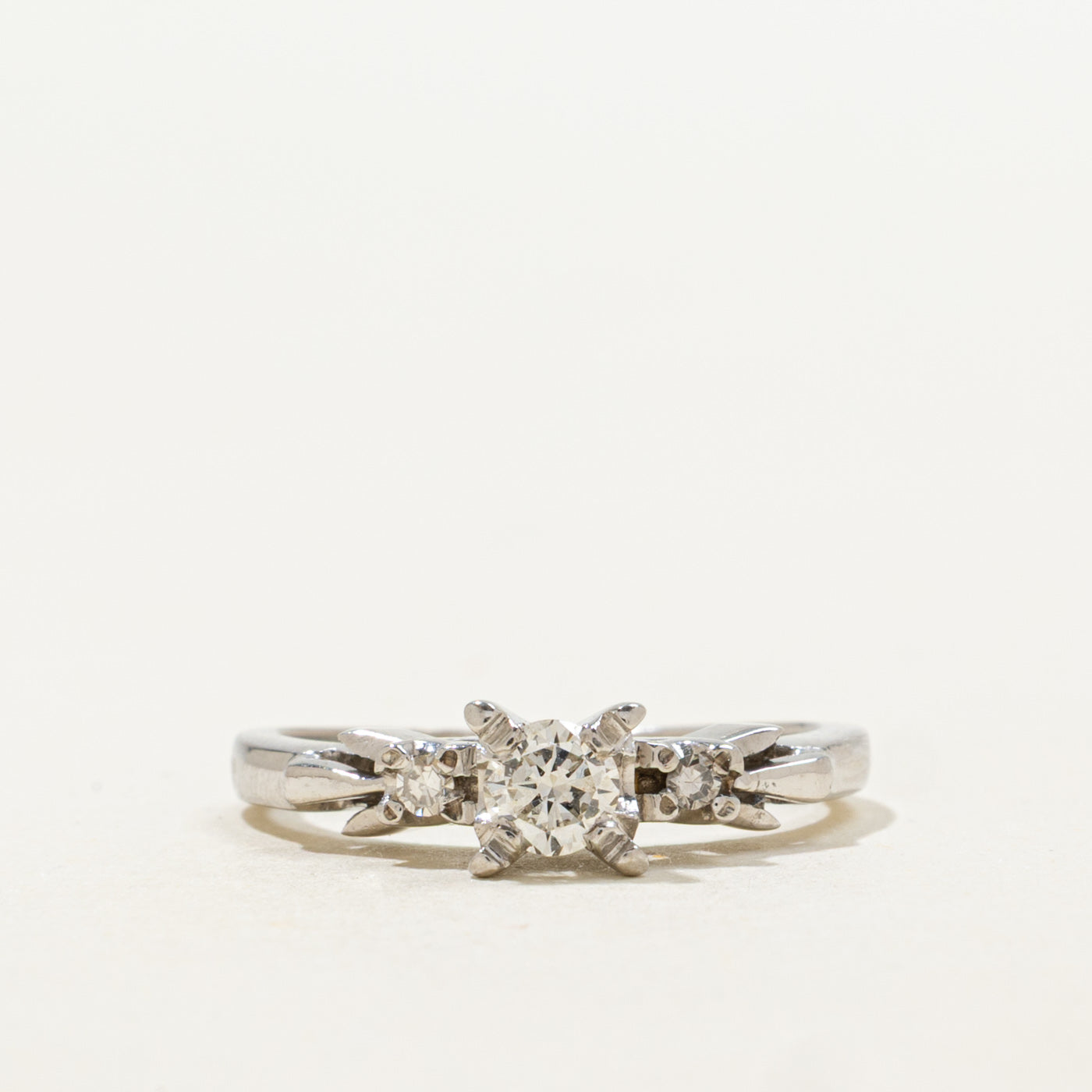 18K White Gold Diamond Accented Ring | 0.24ctw | SZ 5.25