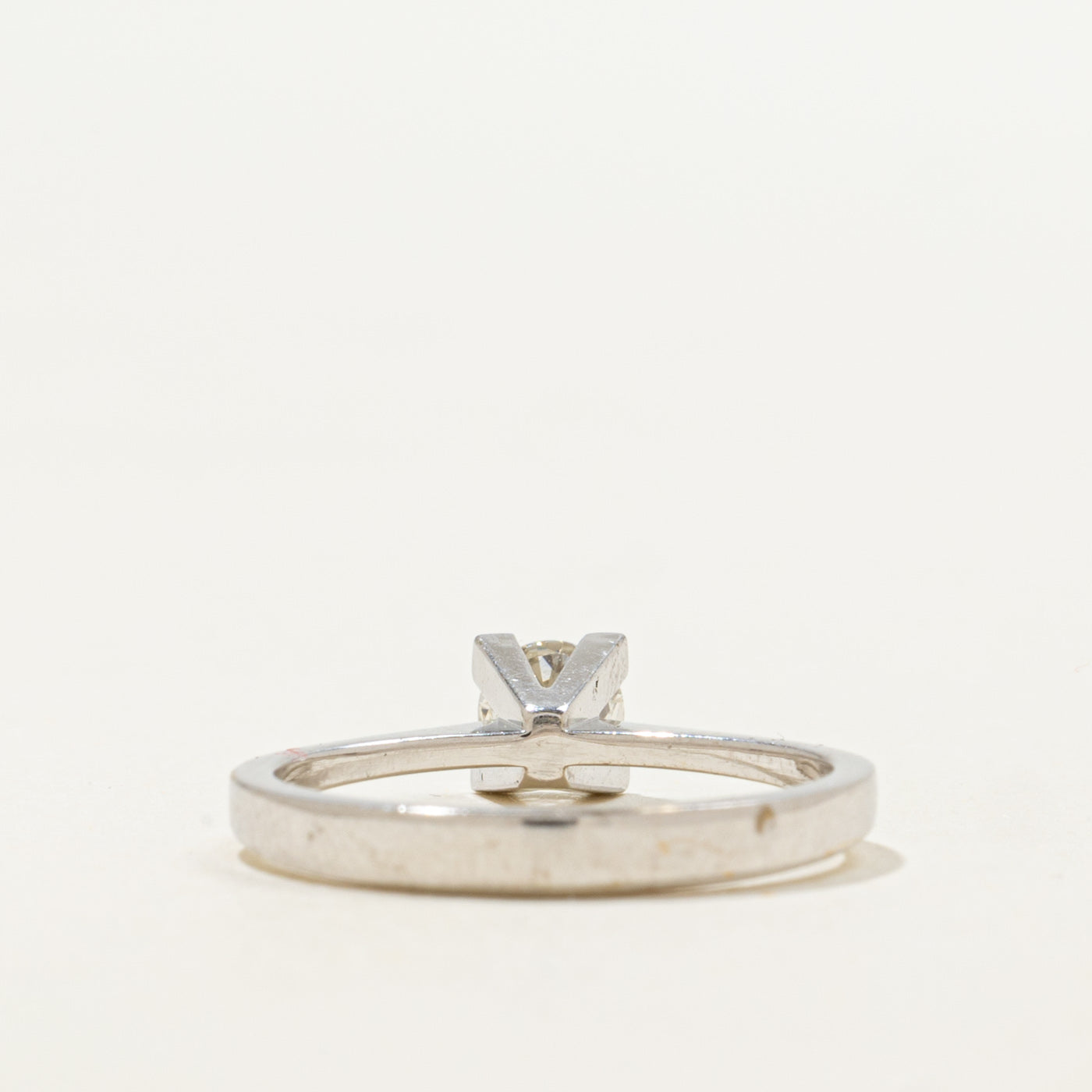 Bague solitaire en or blanc 18 carats avec diamant | 0,35 ct | Taille 6,0