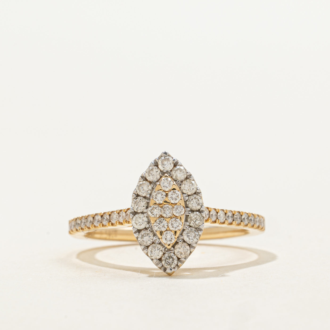 14K Diamond Marquise Cluster Halo Ring | 0.54ctw | SZ 6.5