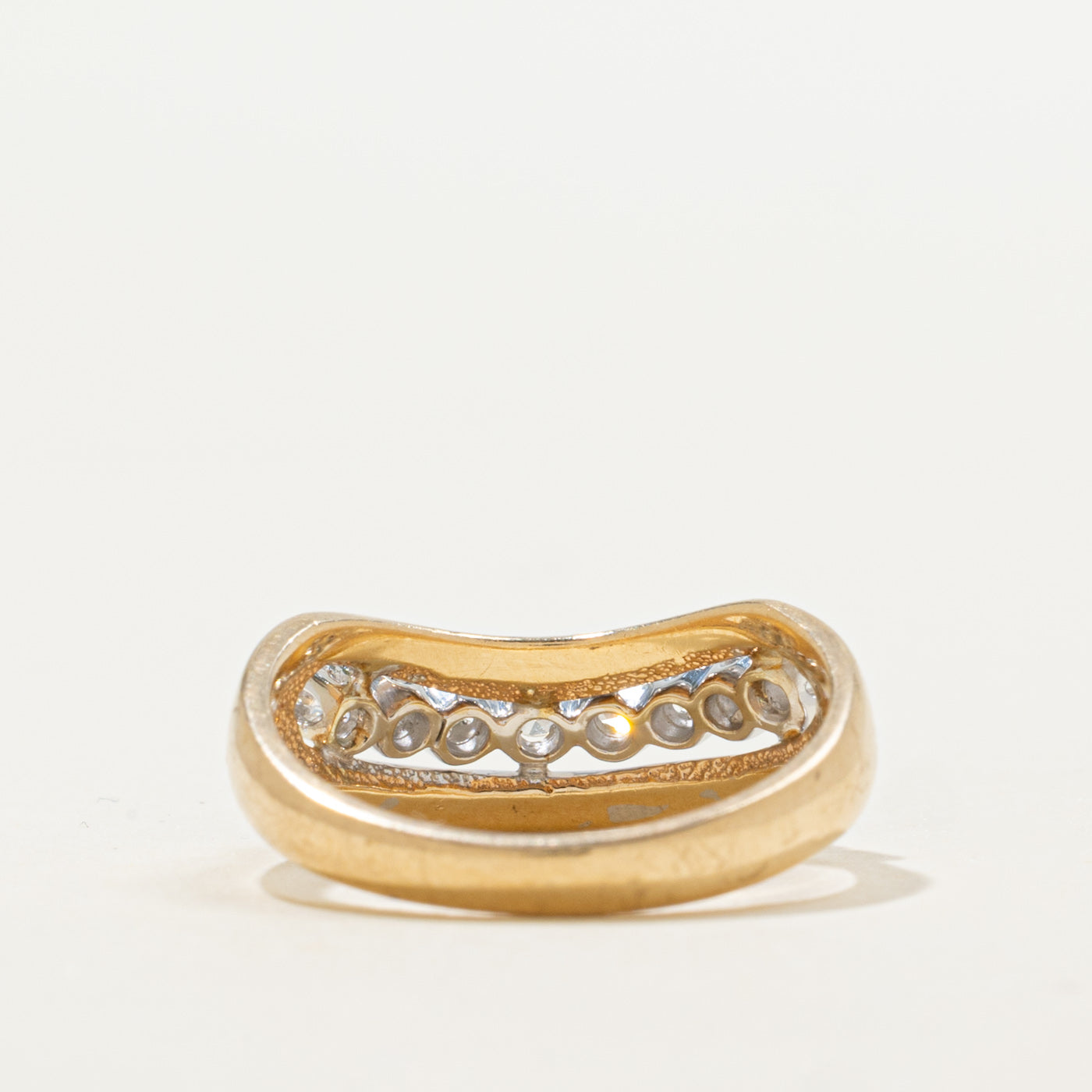 Alliance semi-éternité en or 14 carats sertie de diamants | 0,25 ct au total | Taille 6,0