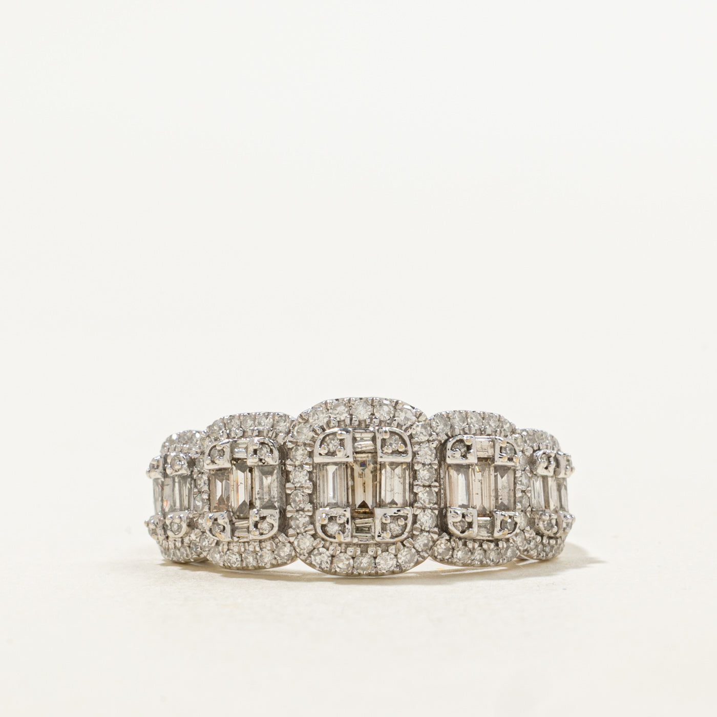 Bague multi-diamants en or 10 carats | 0,80 ct au total | Taille 7,25