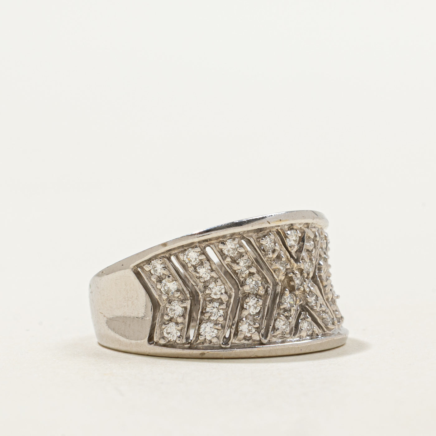 14K Diamond X Pattern Band | 0.43ctw | SZ 6.25
