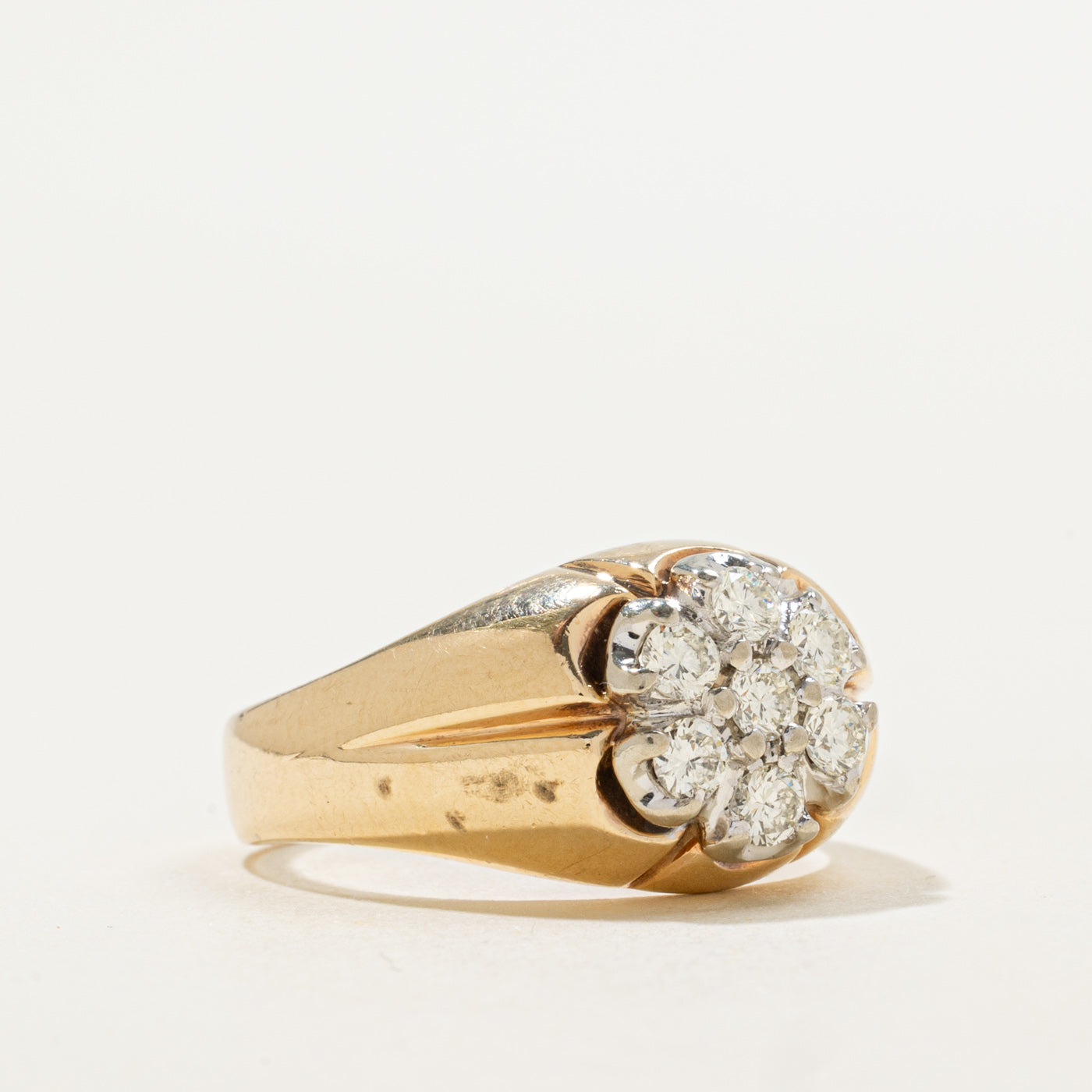 10K Diamond Daisy Chunky Ring | 0.50ctw | SZ 8.75
