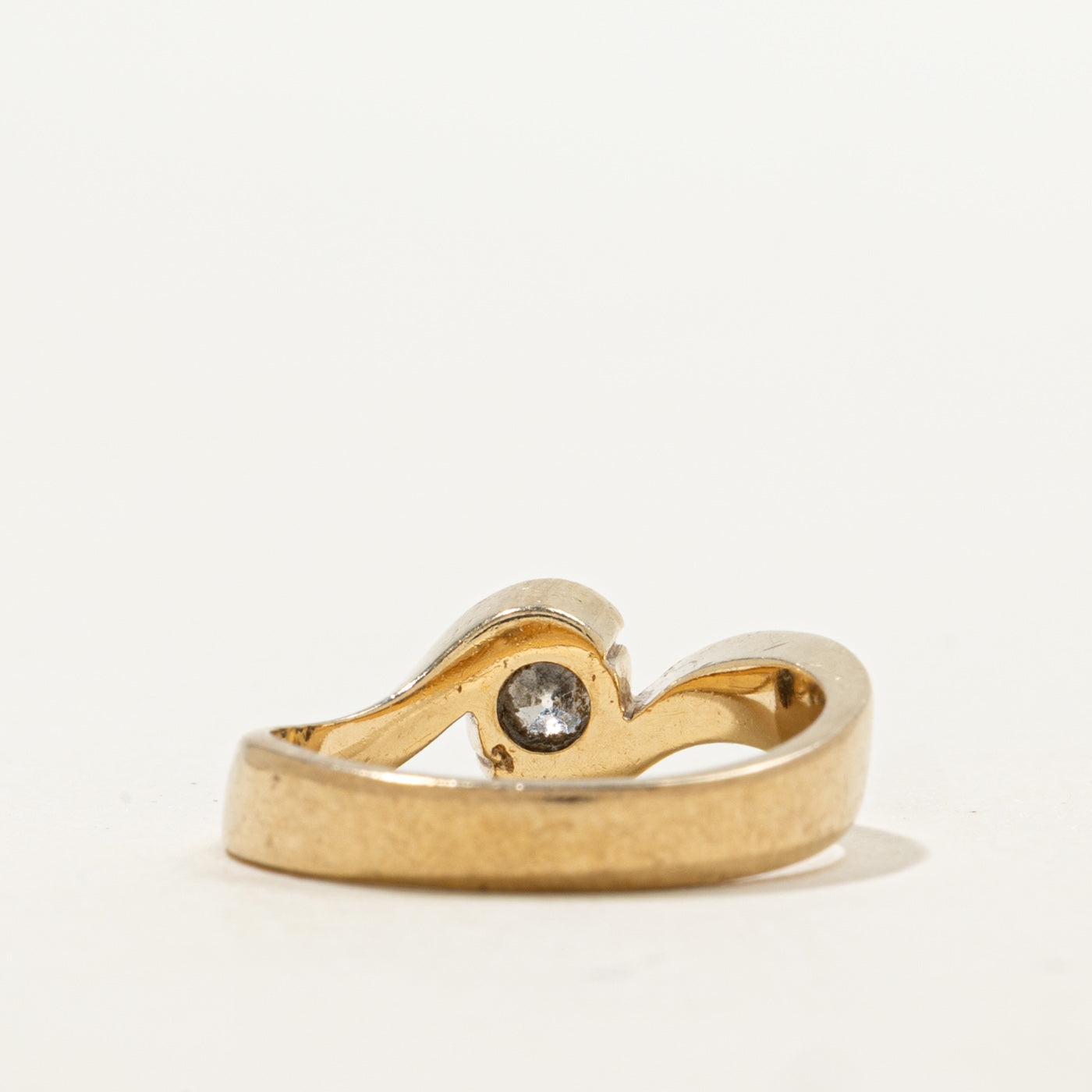 10K Semi Bezel Diamond Wave Bypass Ring | 0.50ct SI2/I1 G/H | SZ 6.0