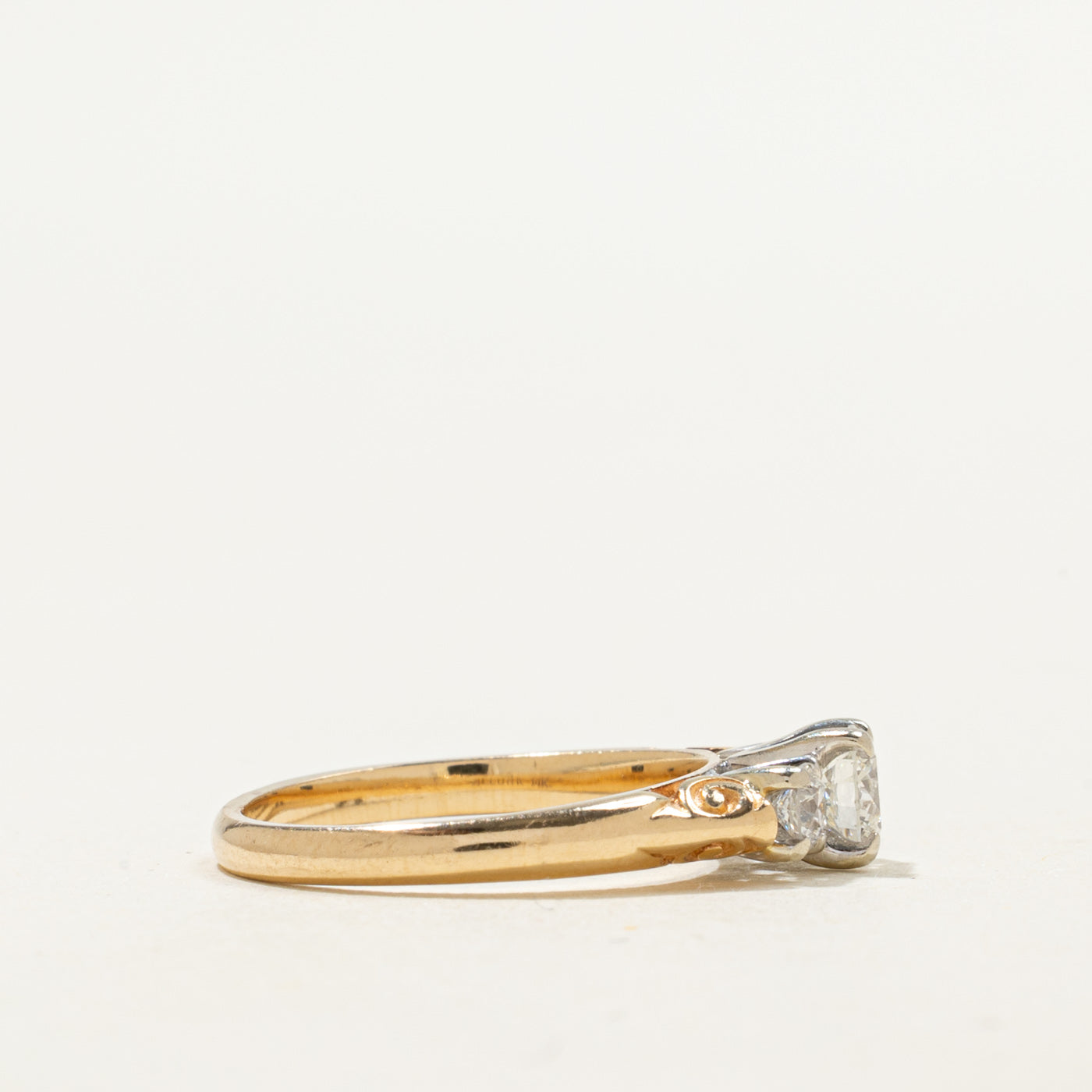 14K Yellow Gold Three Stone Diamond Ring | 0.51ctw | SZ 5.0