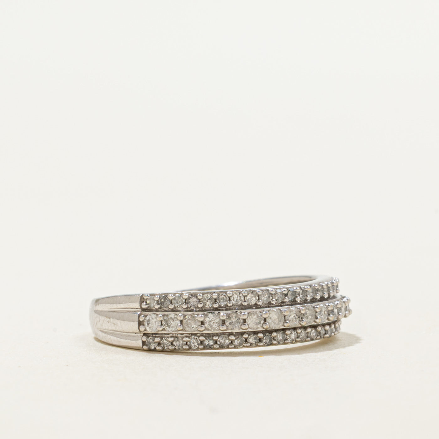 10K Triple Row Semi Eternity Diamond Band | 0.40ctw | SZ 7.0