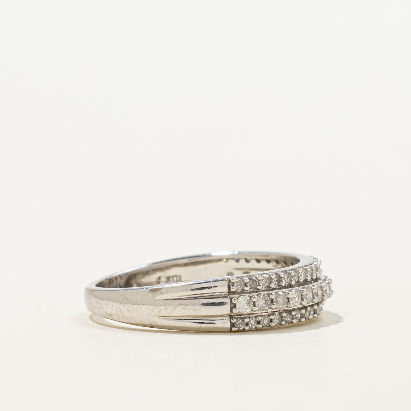 10K Triple Row Semi Eternity Diamond Band | 0.40ctw | SZ 7.0