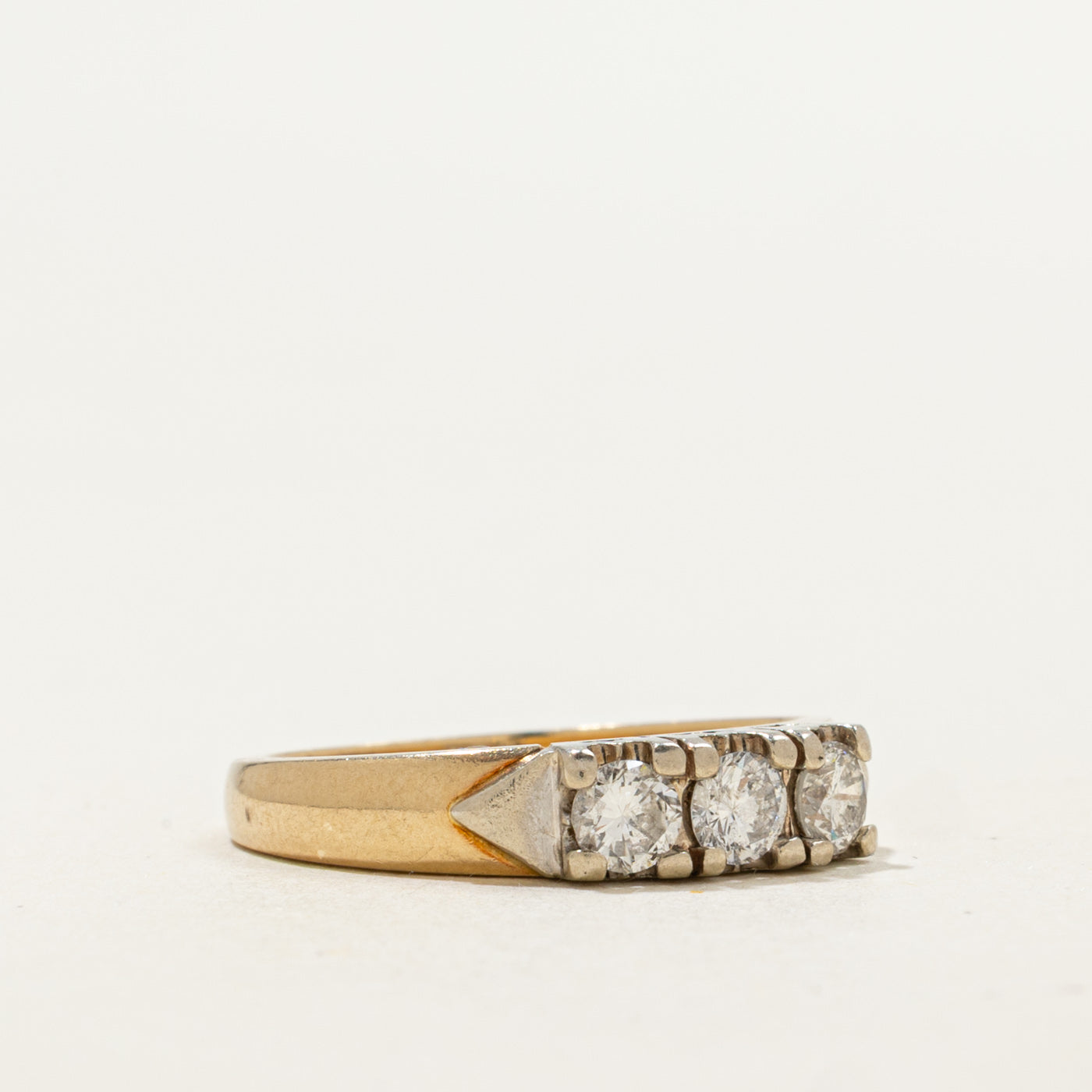 14K Three Stone Diamond Geometric Band | 0.45ctw | SZ 6.25