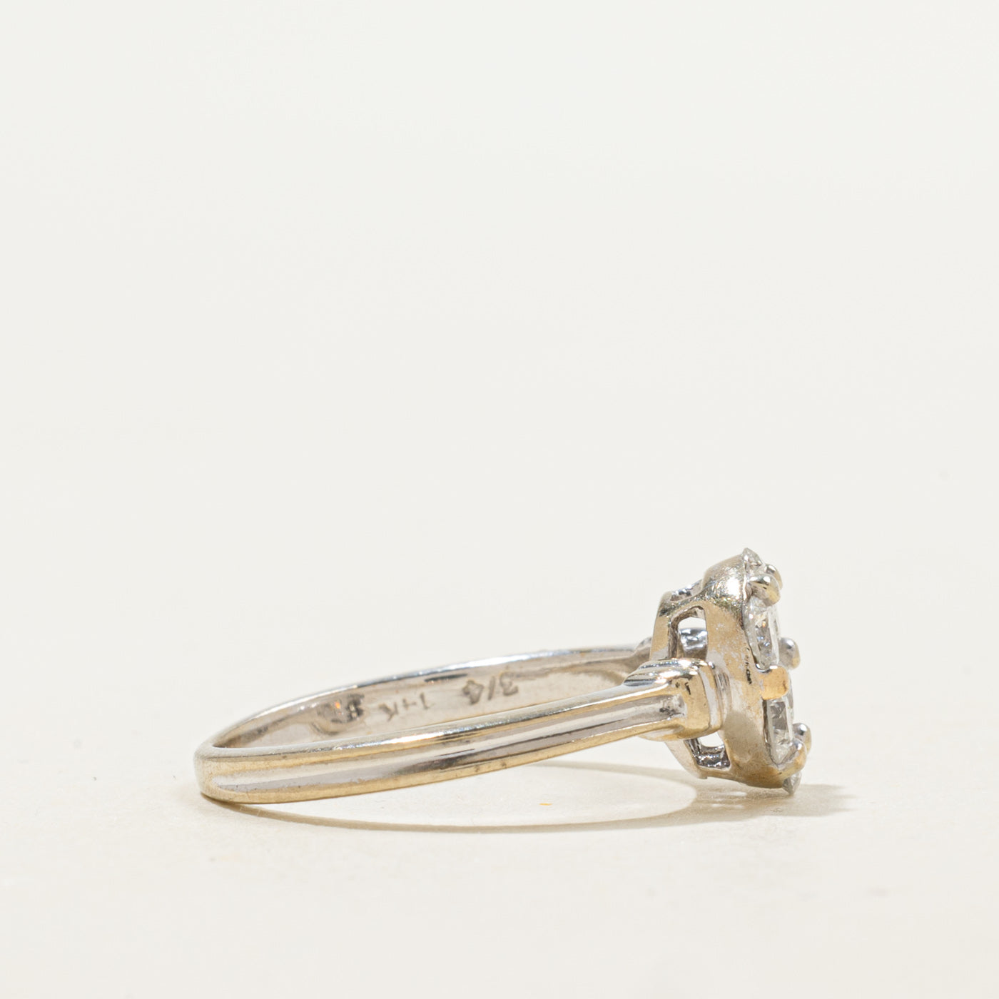 Bague en or 14 carats sertie de diamants ronds | 0,75 ct | Taille 5