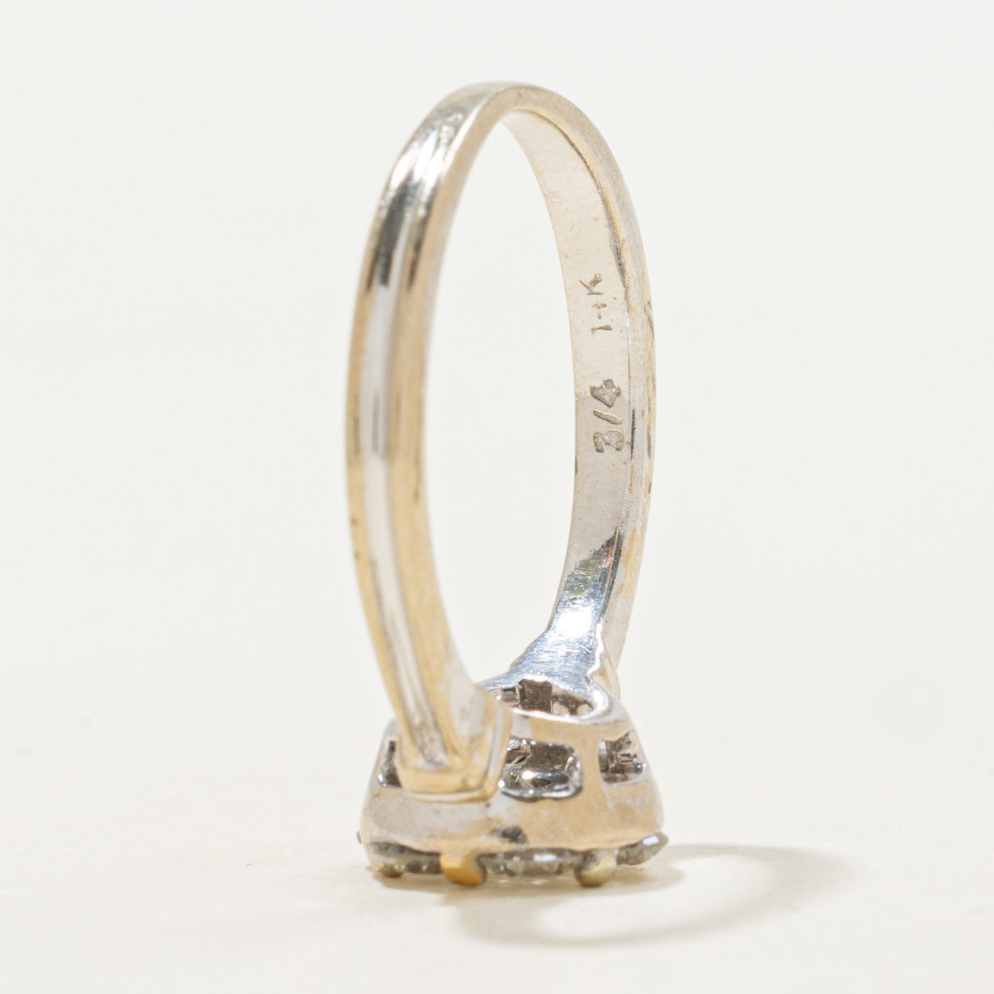 Bague en or 14 carats sertie de diamants ronds | 0,75 ct | Taille 5