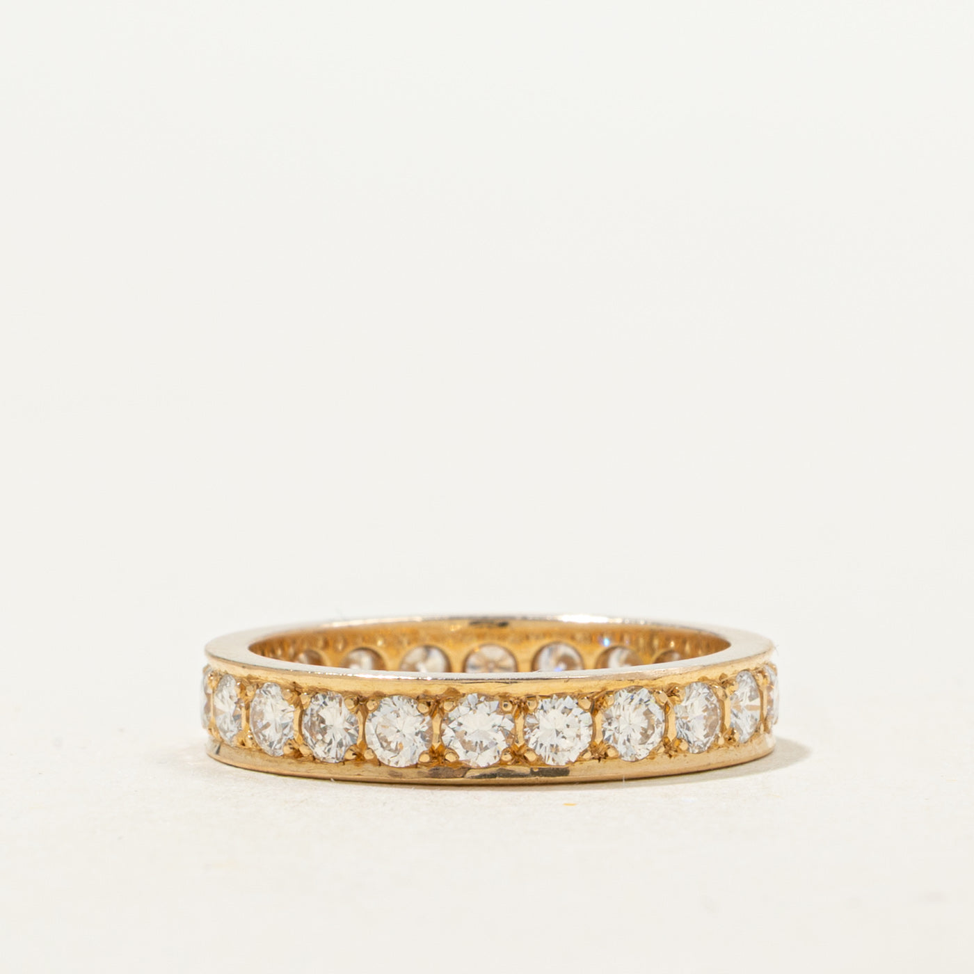 Alliance en or 14 carats sertie de diamants | 1,25 ct | 3,50 mm | Taille 5,25
