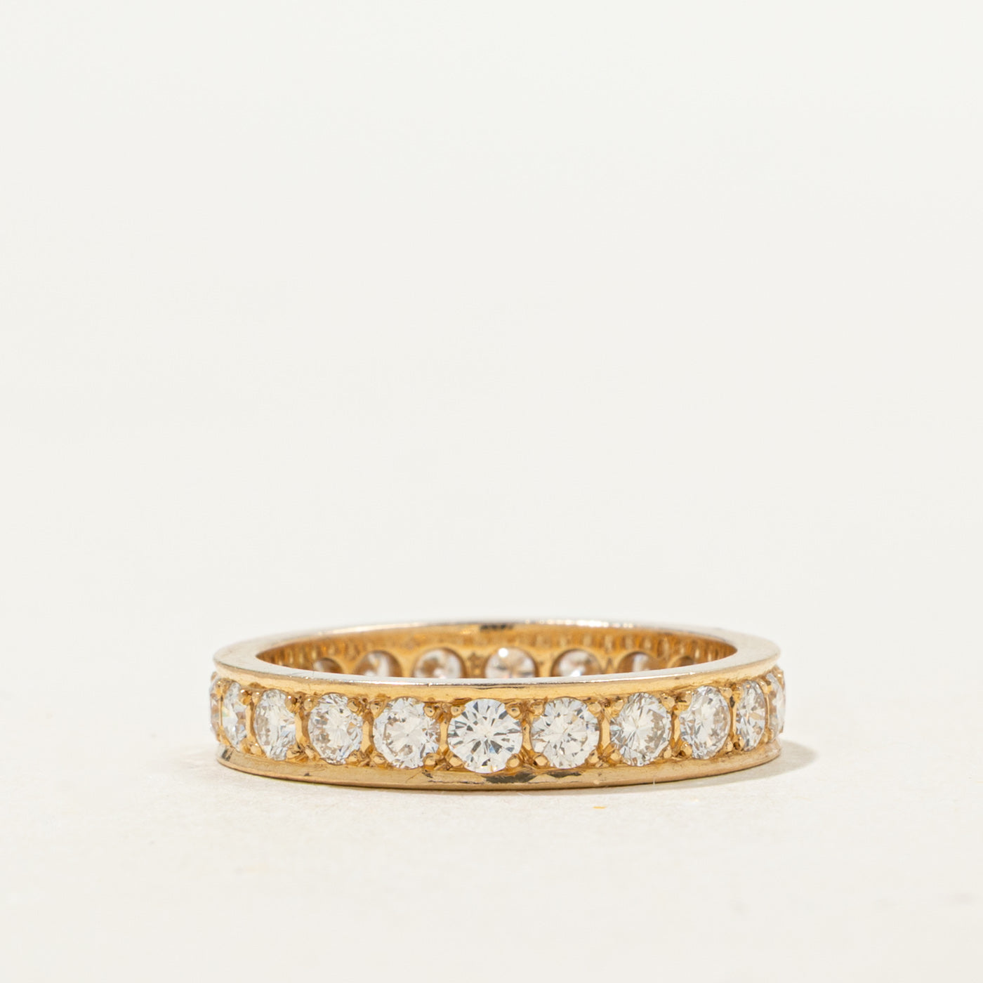 Alliance en or 14 carats sertie de diamants | 1,25 ct | 3,50 mm | Taille 5,25