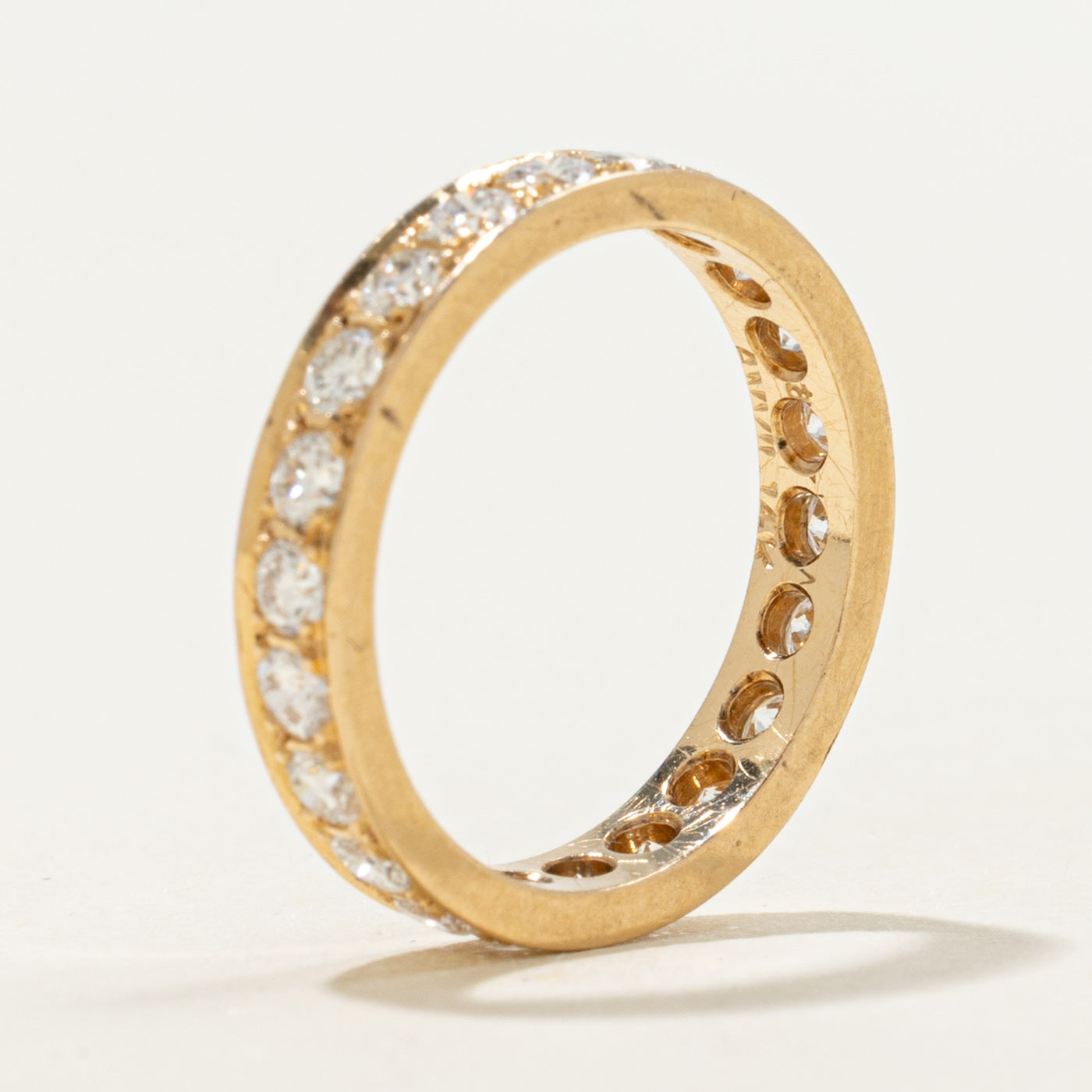 Alliance en or 14 carats sertie de diamants | 1,25 ct | 3,50 mm | Taille 5,25