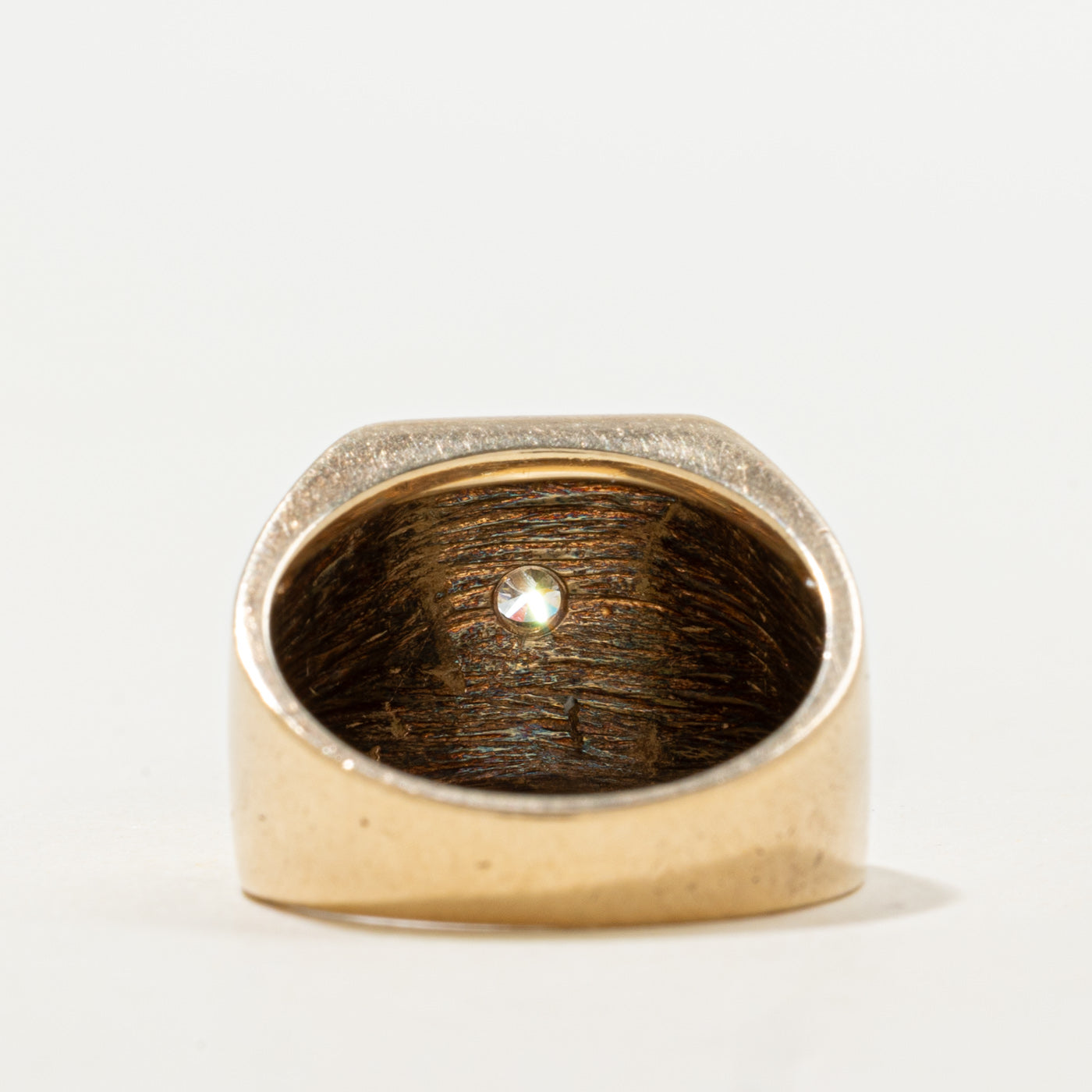 10K Solitaire Diamond Angled Dome Ring | 0.40ct SI2/I1 I/J | SZ 6.0