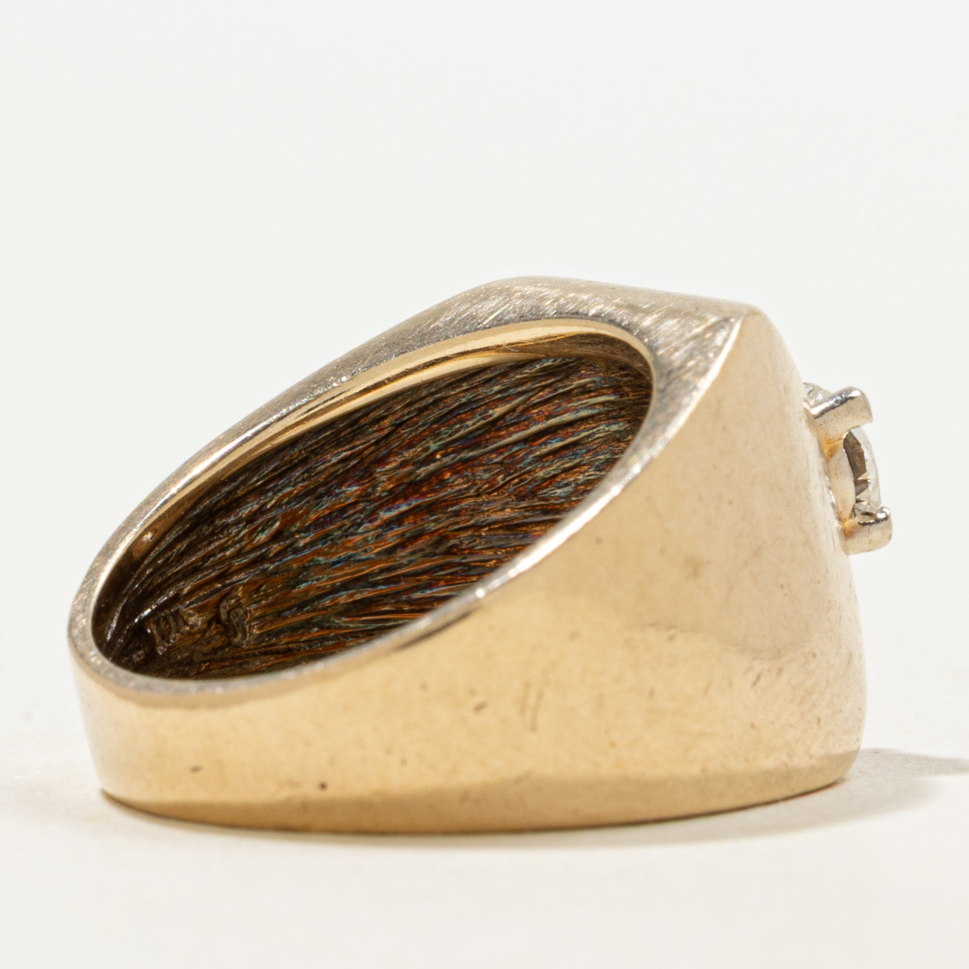 10K Solitaire Diamond Angled Dome Ring | 0.40ct SI2/I1 I/J | SZ 6.0