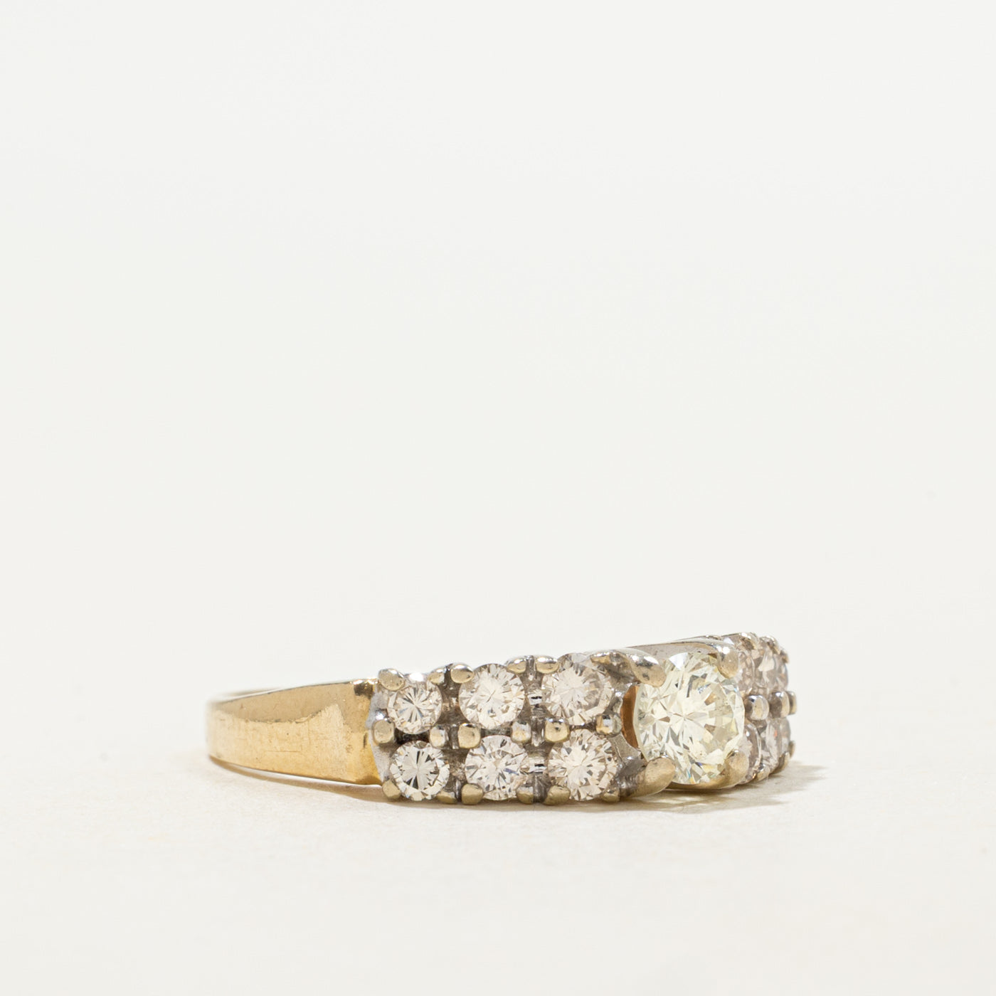 14K Yellow Gold Diamond Accented Ring | 0.88ctw | SZ 7.0