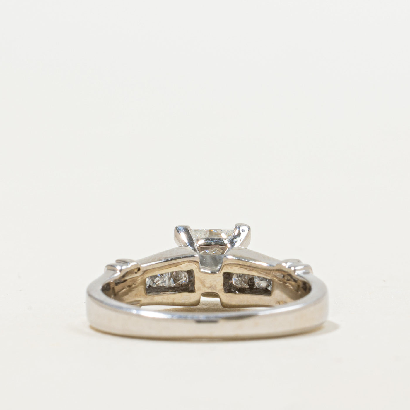 14K Princess Cut Diamond Grooved Ring | 1.15ctw | SZ 4.75