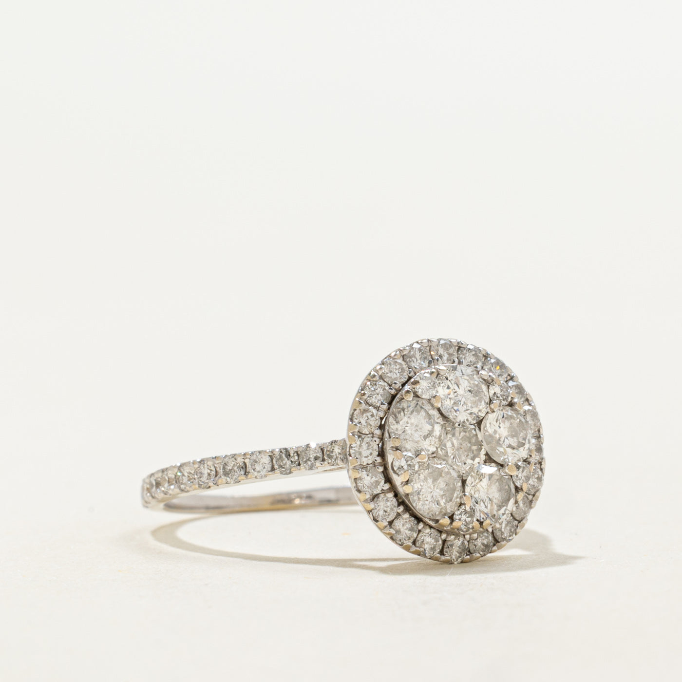 Bague halo en diamants 14 carats | 1,00 ct | Taille 5,75