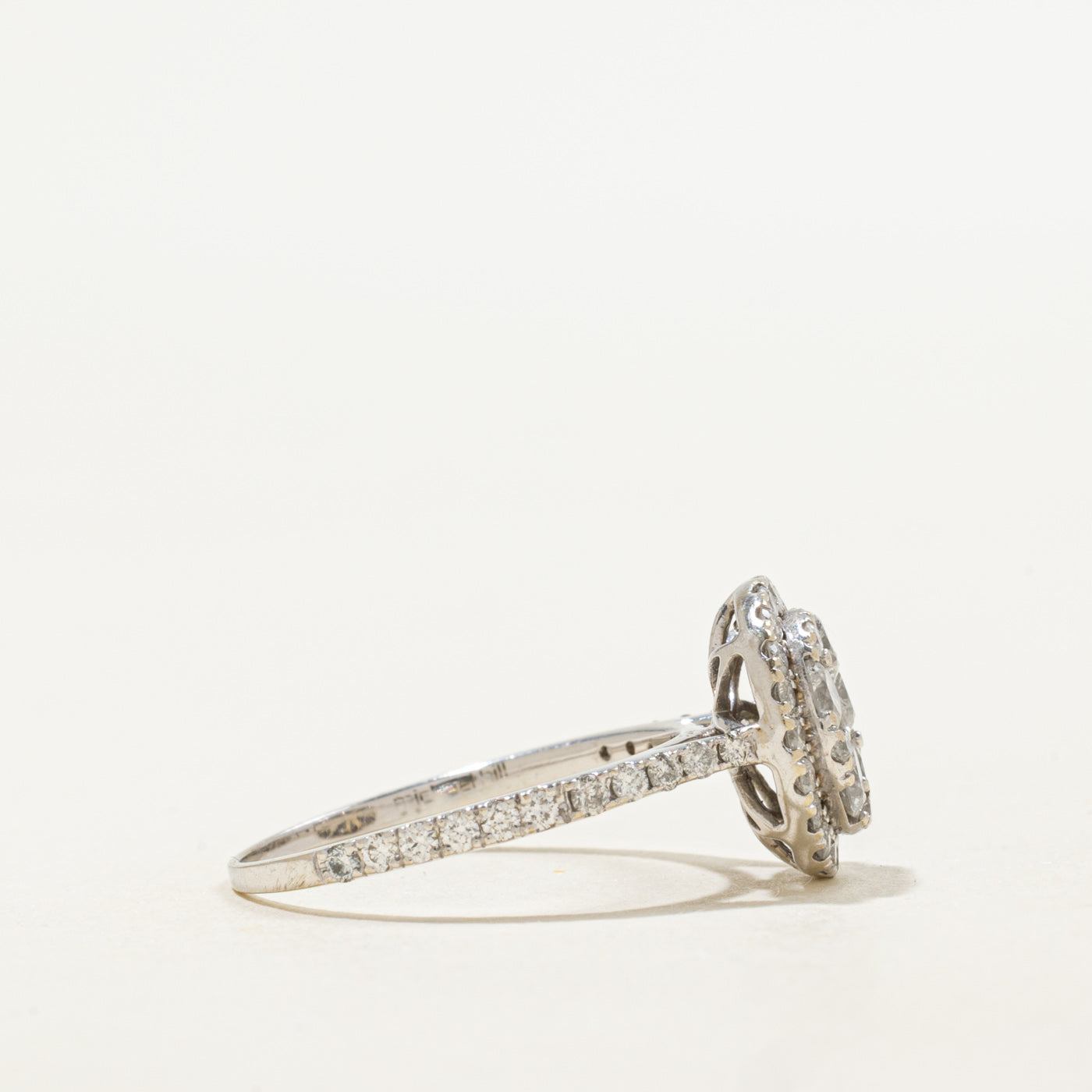 Bague halo en diamants 14 carats | 1,00 ct | Taille 5,75