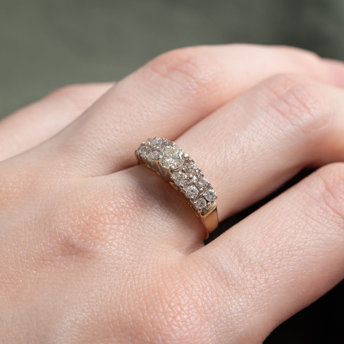 14K Yellow Gold Diamond Accented Ring | 0.88ctw | SZ 7.0