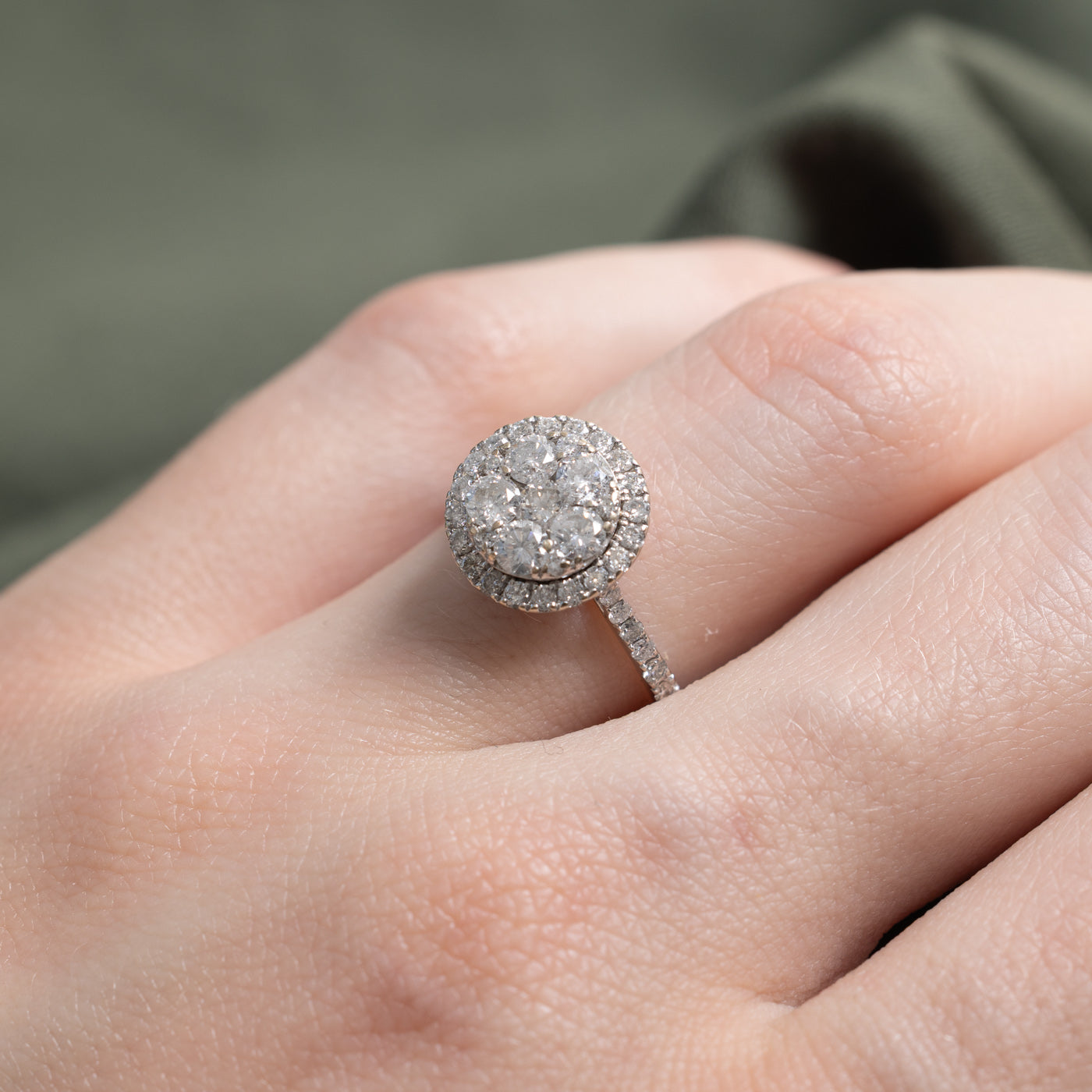 14K Diamond Circle Cluster Halo Ring | 1.00ctw | SZ 5.75