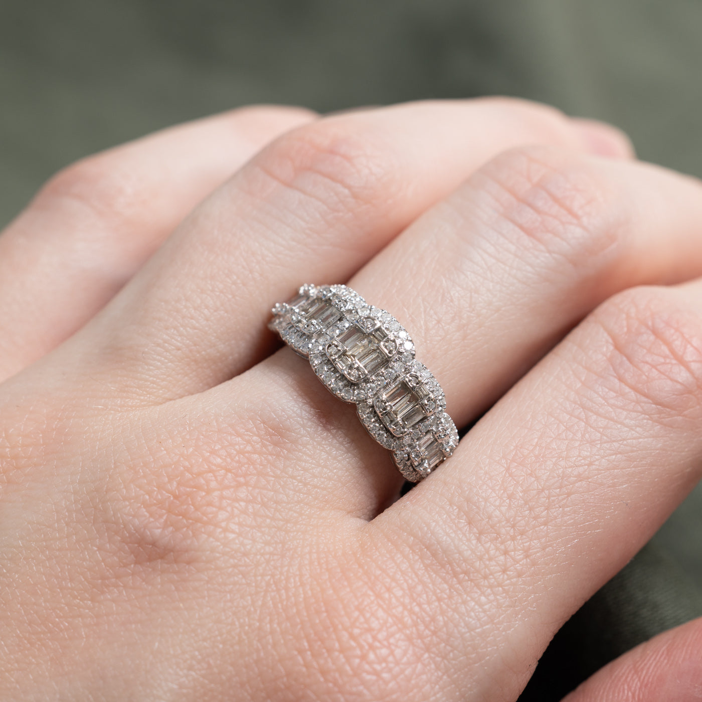 Bague multi-diamants en or 10 carats | 0,80 ct au total | Taille 7,25