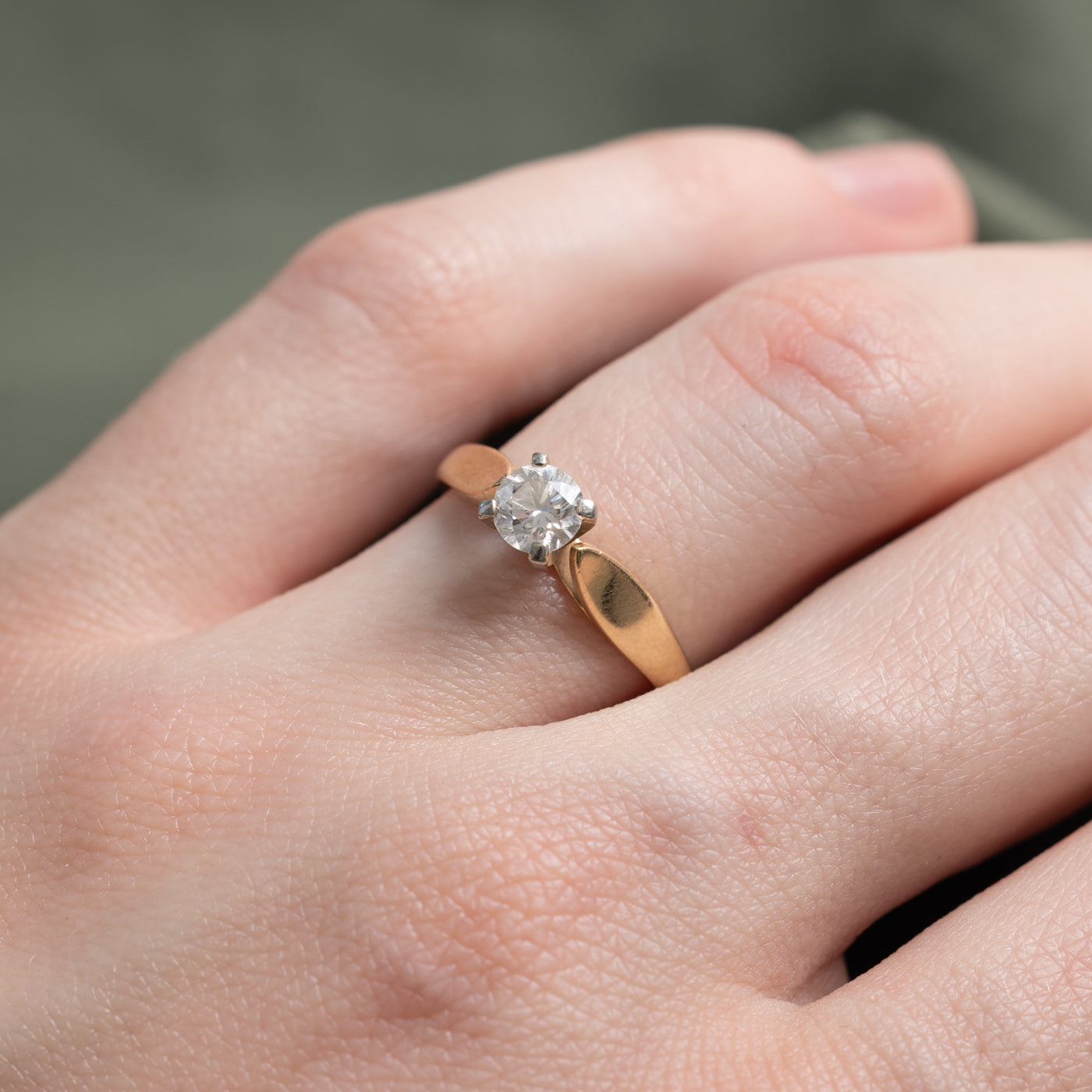 14K Solitaire Diamond Ring | 0.42ct VS1/VS2 E/F | SZ 5.75