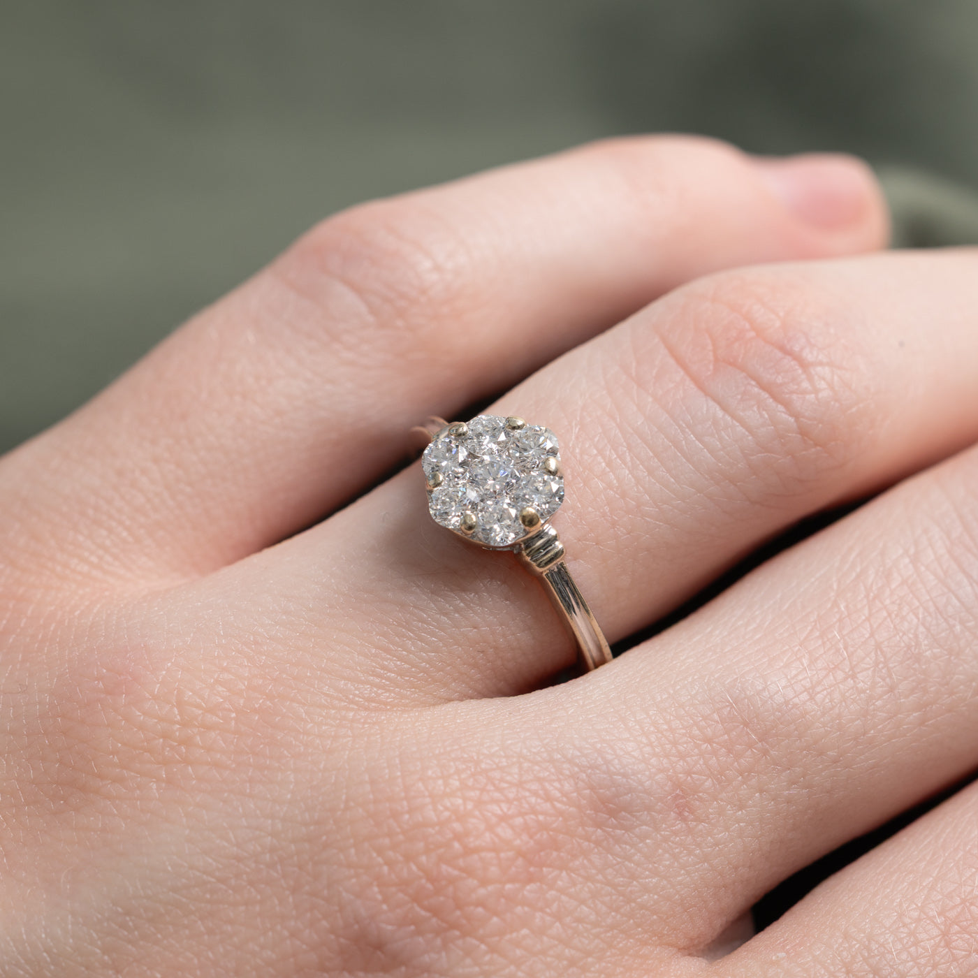 Bague en or 14 carats sertie de diamants ronds | 0,75 ct | Taille 5