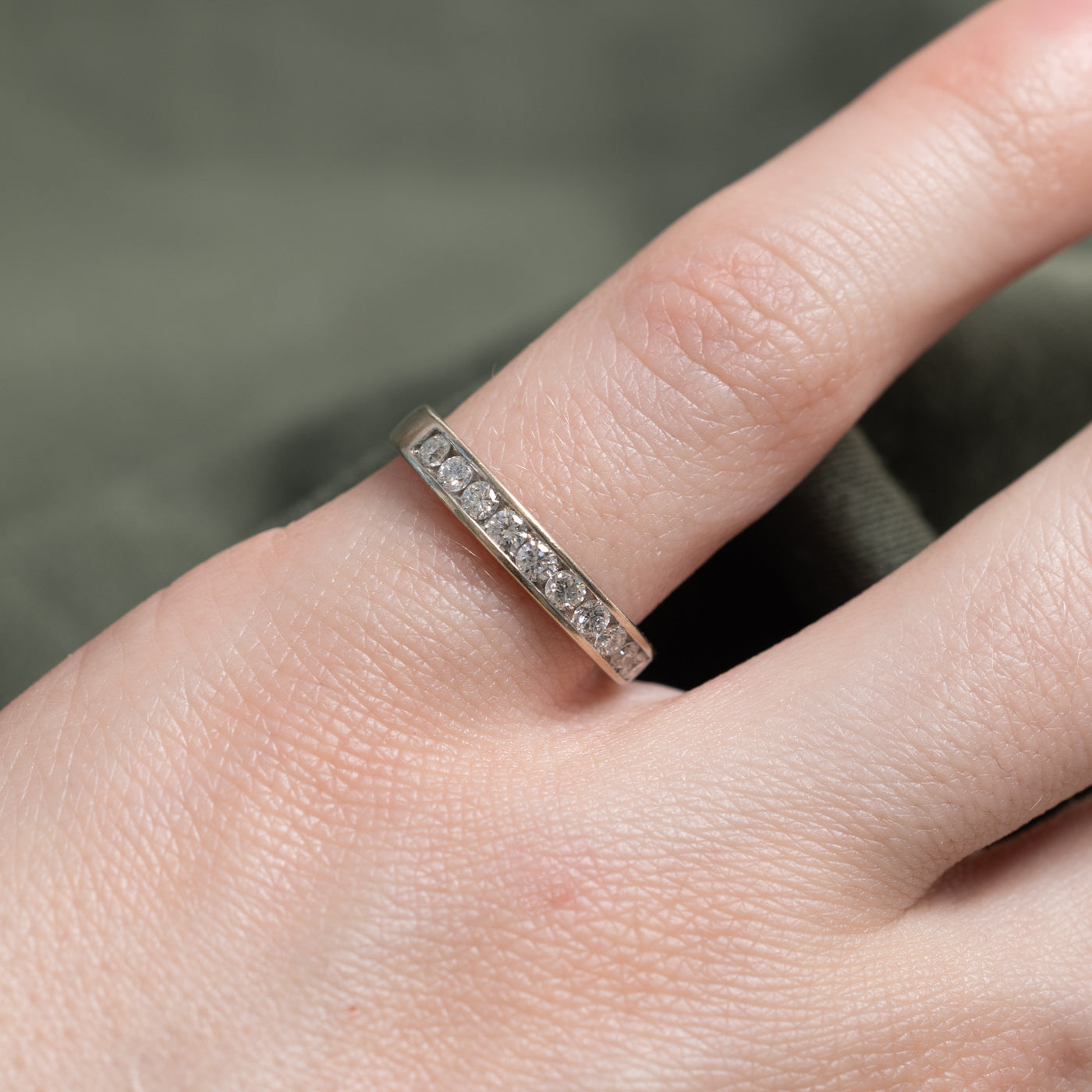 Alliance semi-éternité en or 14 carats sertie de diamants | 0,40 ct | 3,00 mm | Taille 4,5