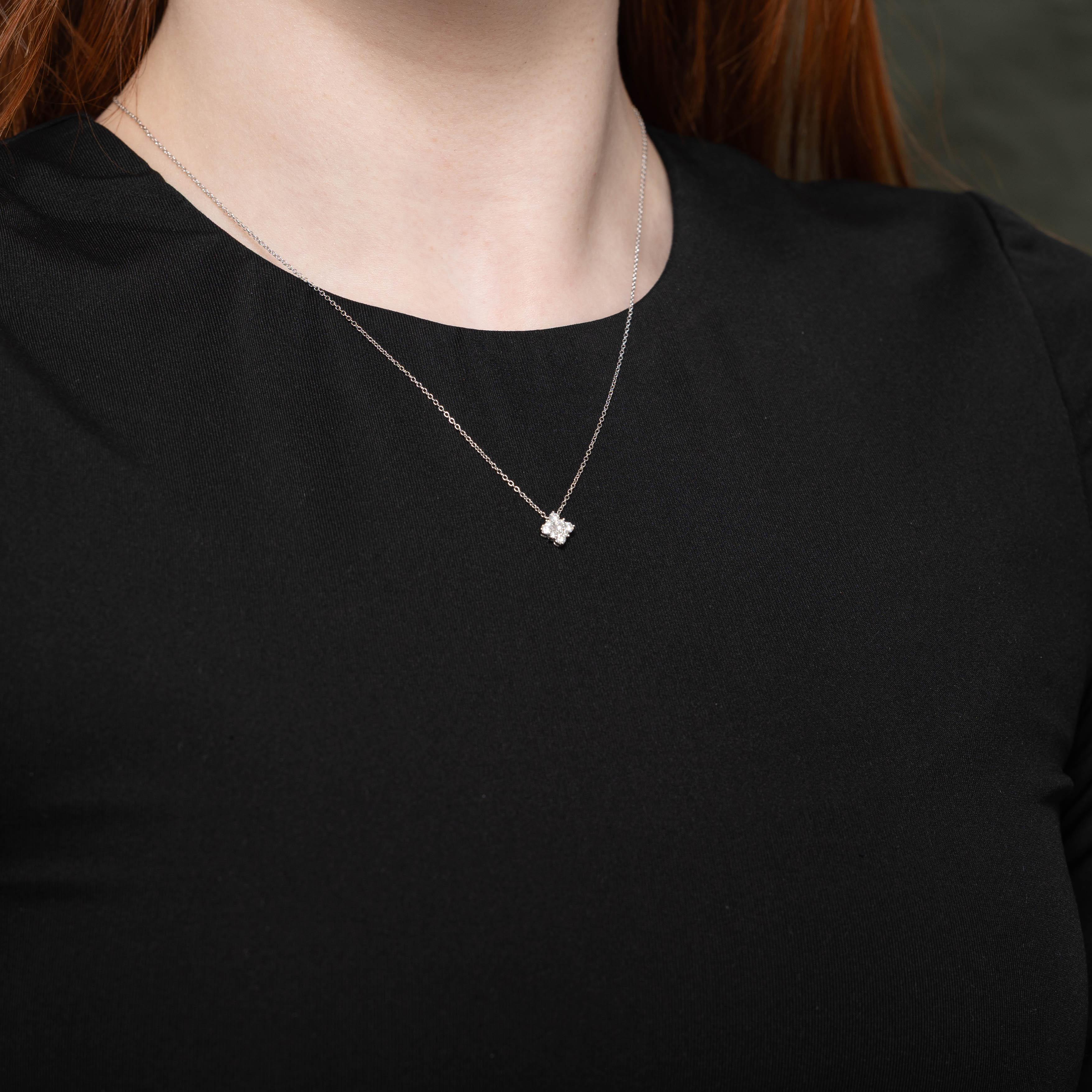 ‘Birks’ 18k Diamond Snowflake Pendant Necklace | 0.29ctw | 18"