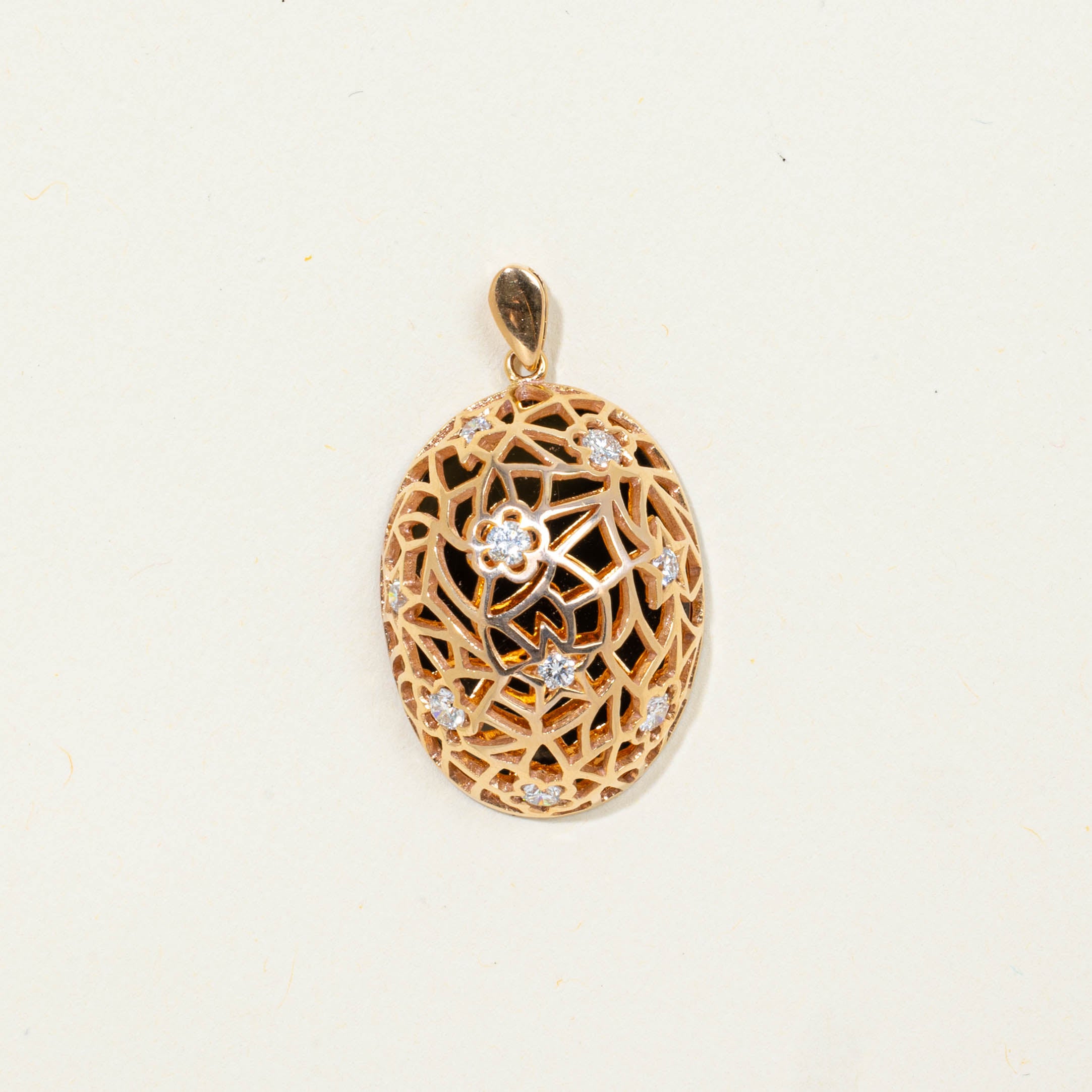 18k Diamond Floral Openwork Pendant | 0.47ctw