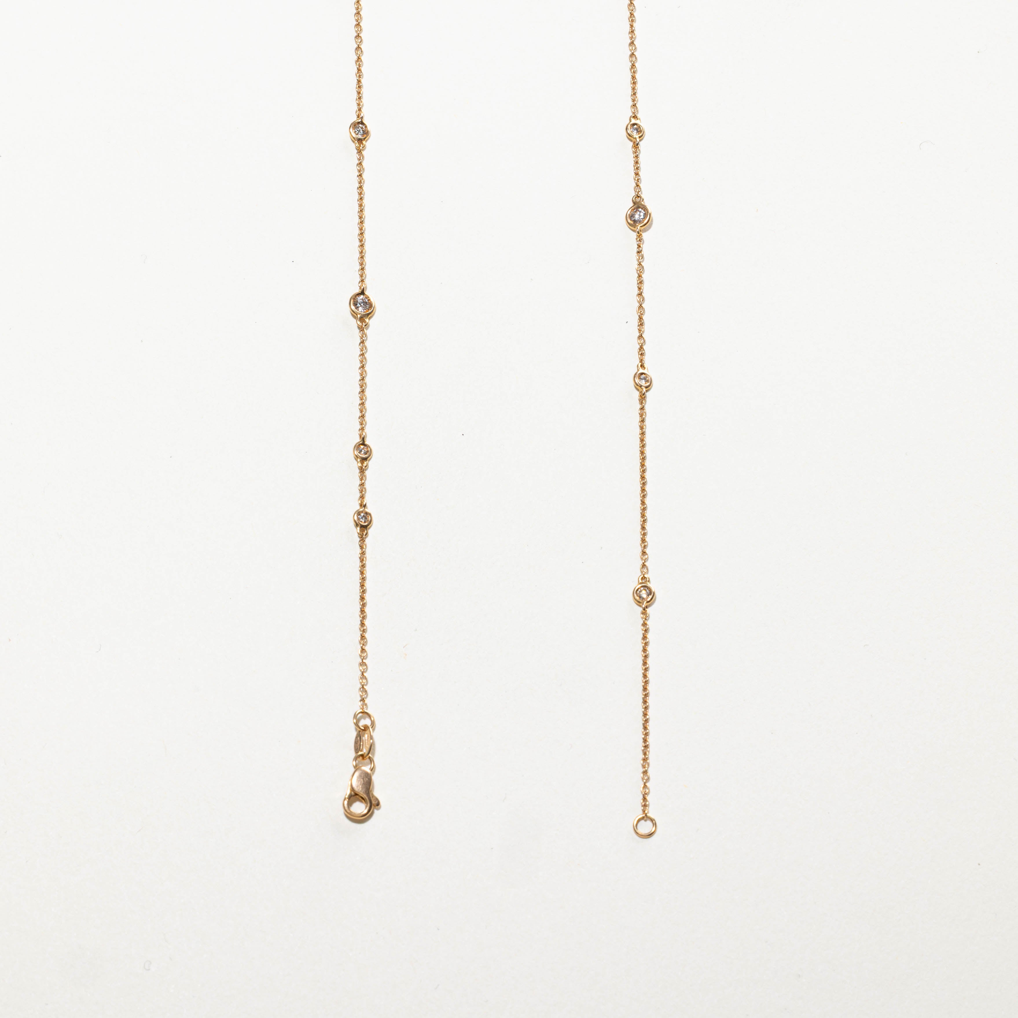 18k Bezel Set Diamond Satellite Layered Necklace | 2.39ctw | 52"