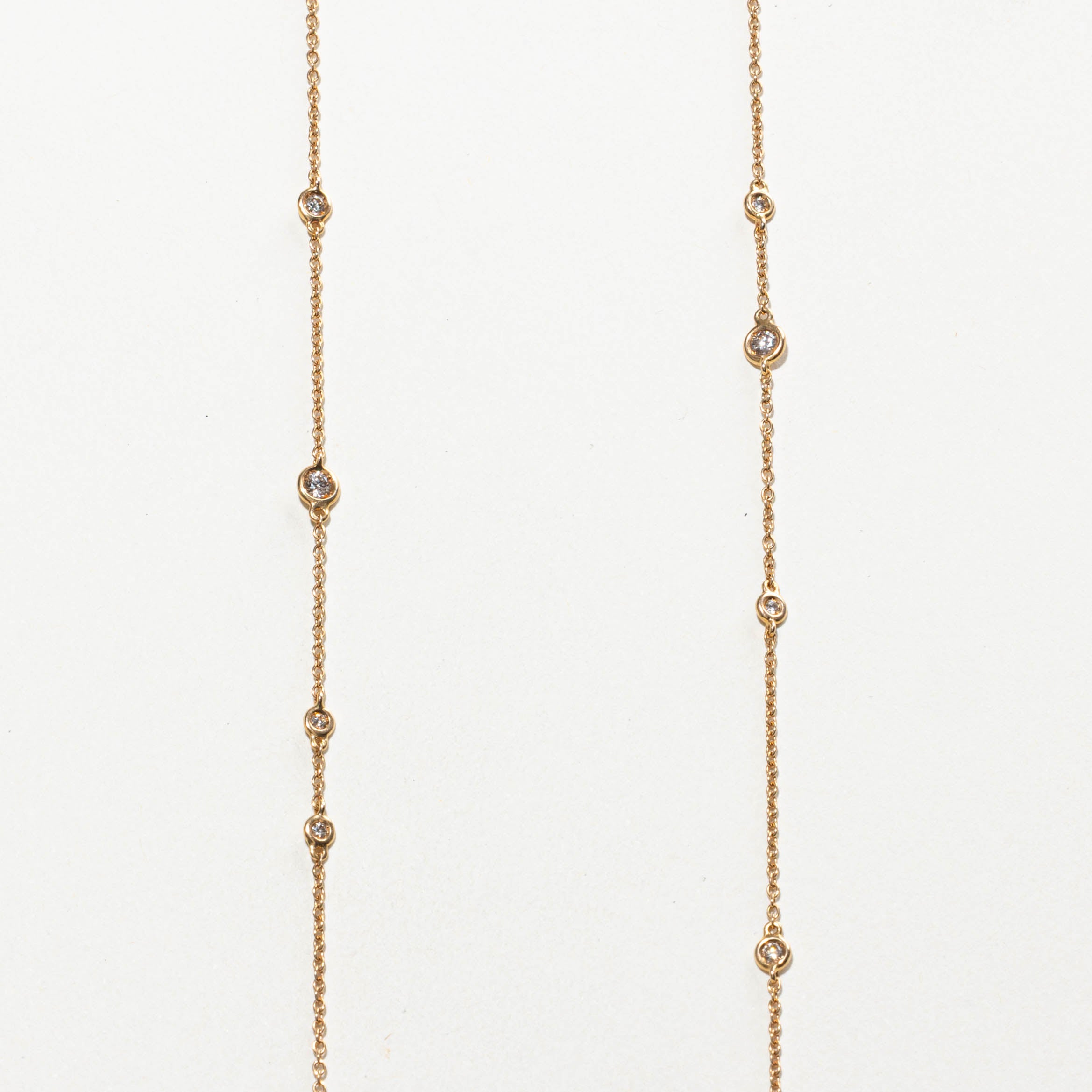18k Bezel Set Diamond Satellite Layered Necklace | 2.39ctw | 52"