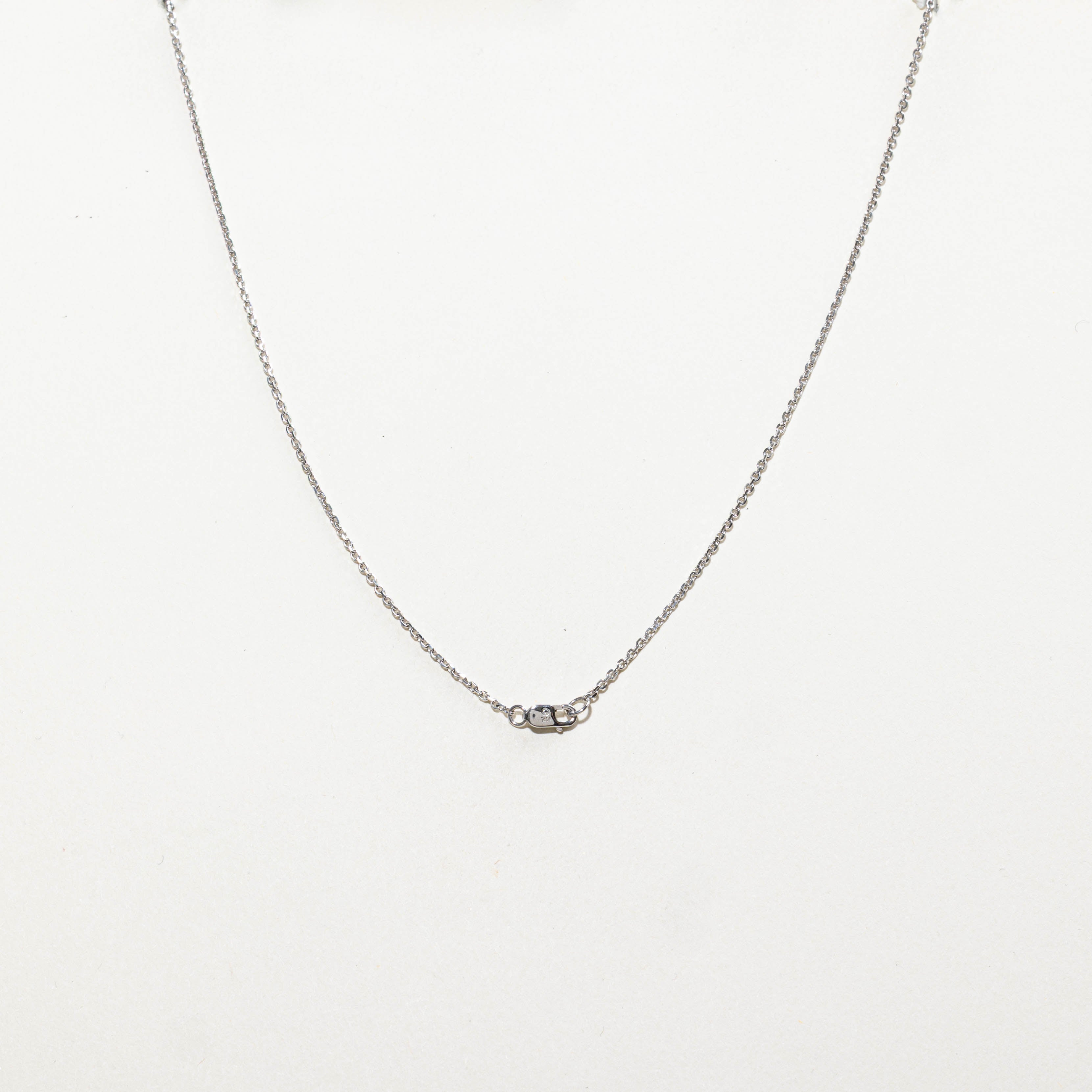 14k Bezel Set Diamond Clusters Necklace | 0.50ctw | 17"
