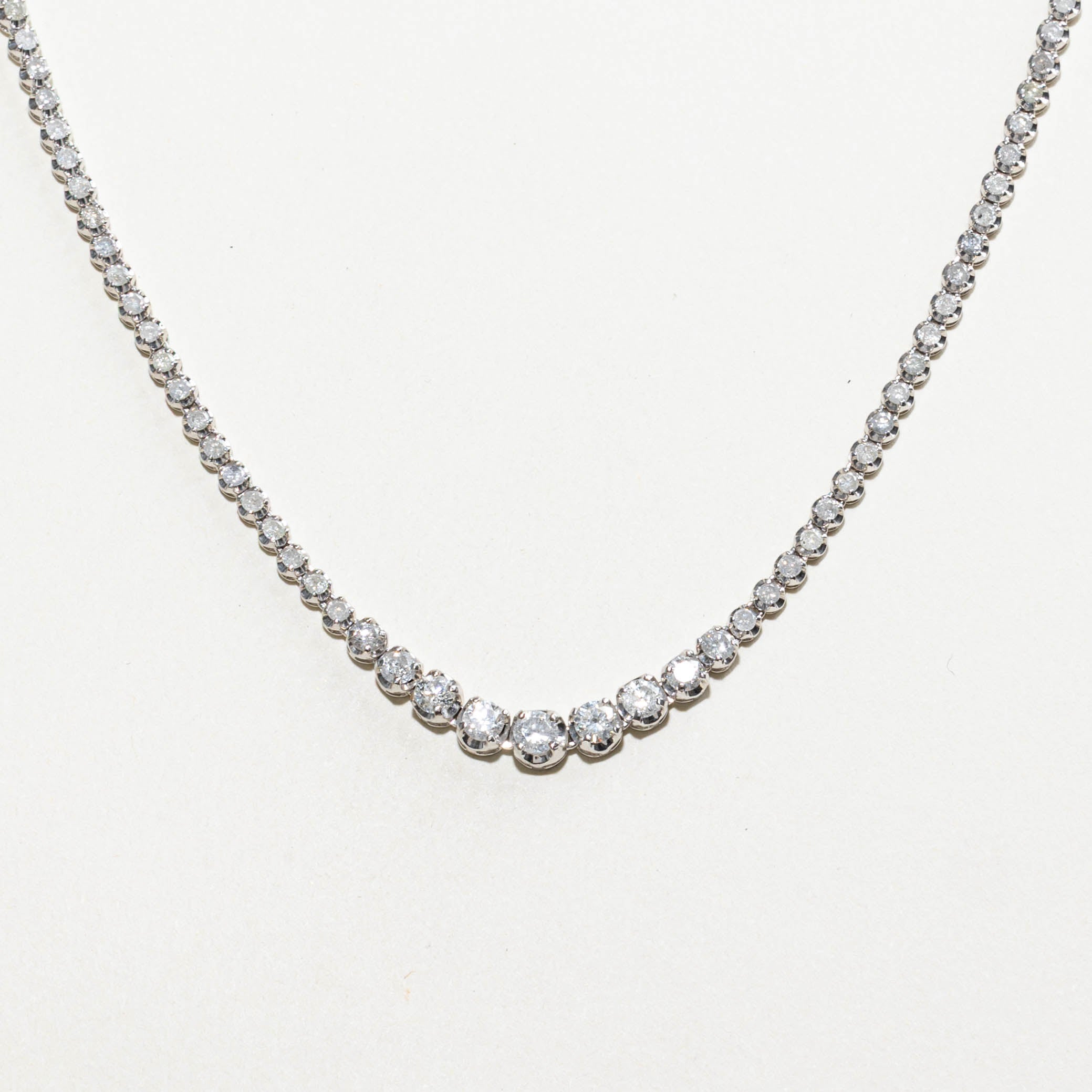 14k Graduated Diamond Tennis Necklace | 5.00ctw | 16"