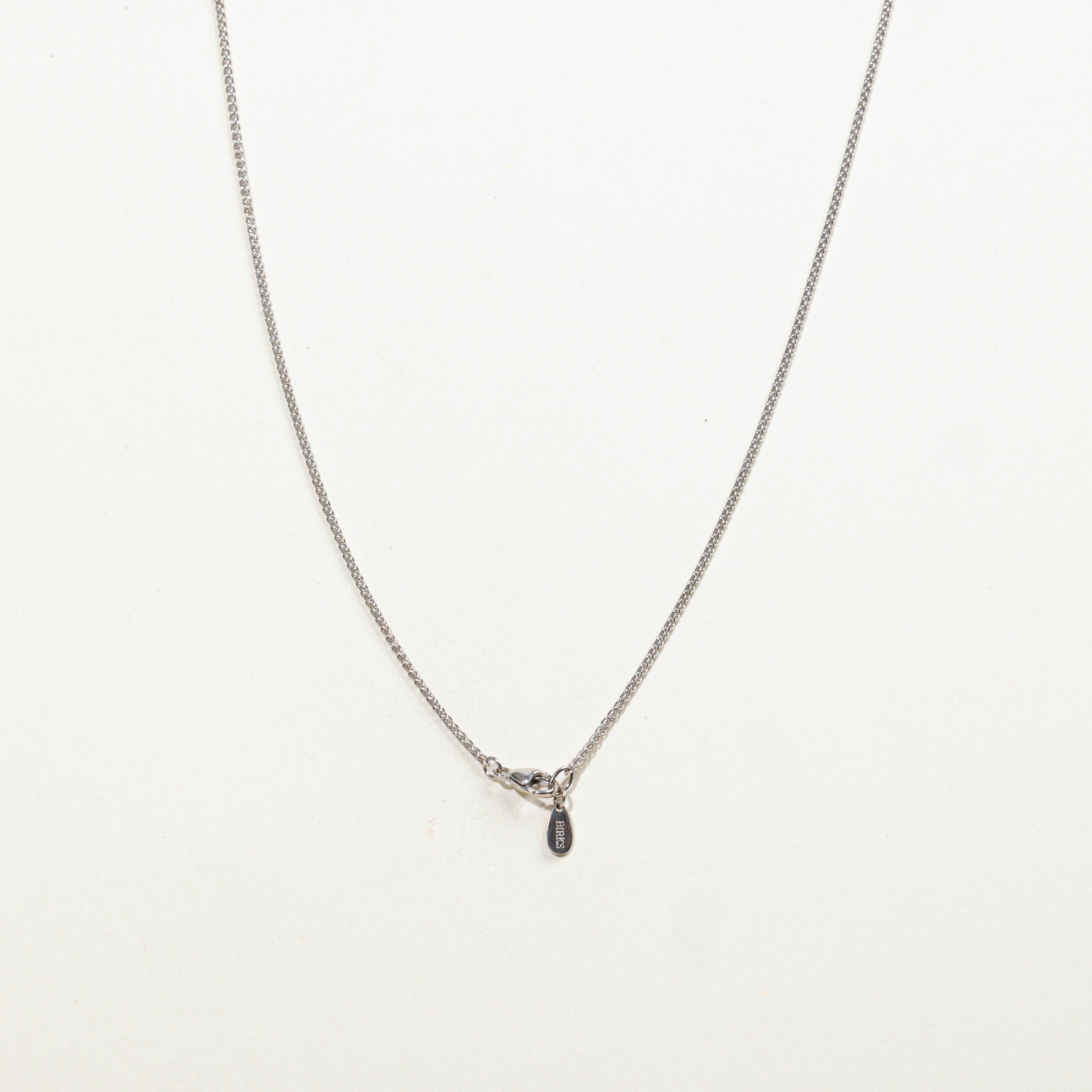 ‘Birks’ 18k Diamond Teardrop Pendant Necklace | 0.76ctw | 17"