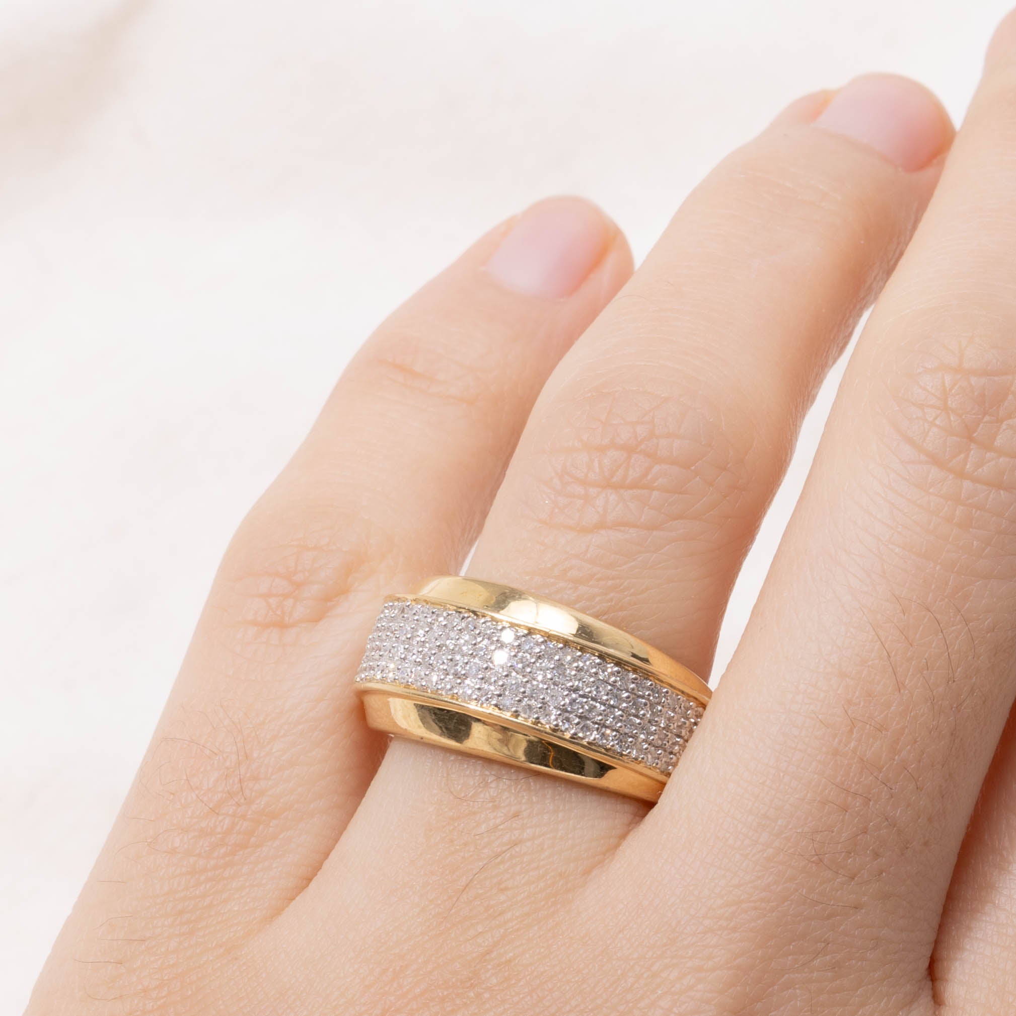 French 18k Pavé Set Diamond Band | 0.60ctw | SZ 8