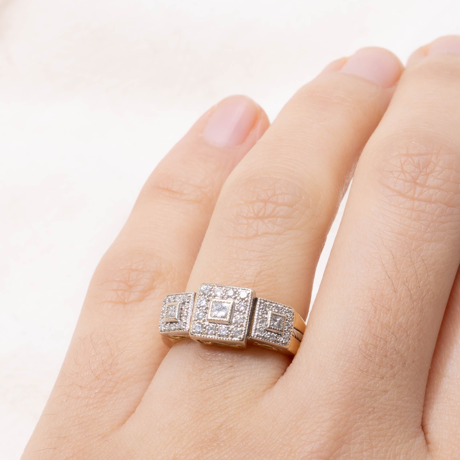 18k Diamond Geometric Multi Cluster Ring | 0.35ctw | SZ 5