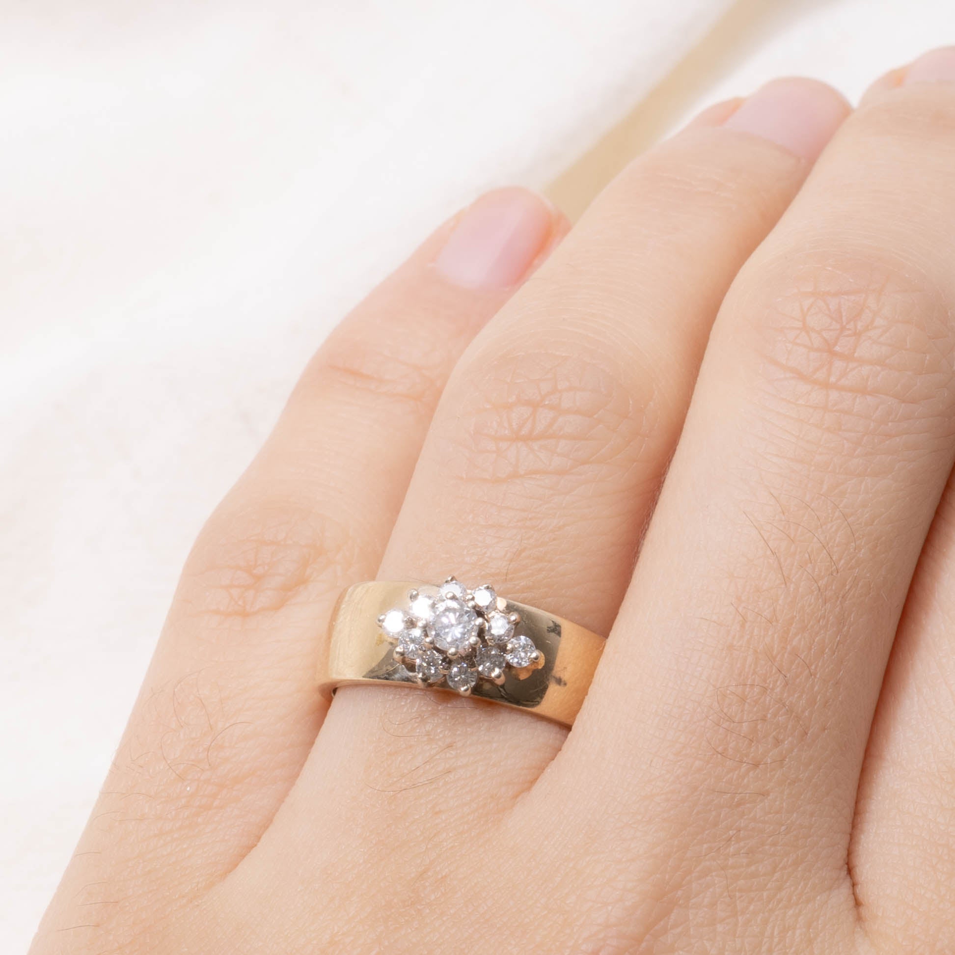 14k Diamond Petal Cluster Ring | 0.37ctw | SZ 7.25