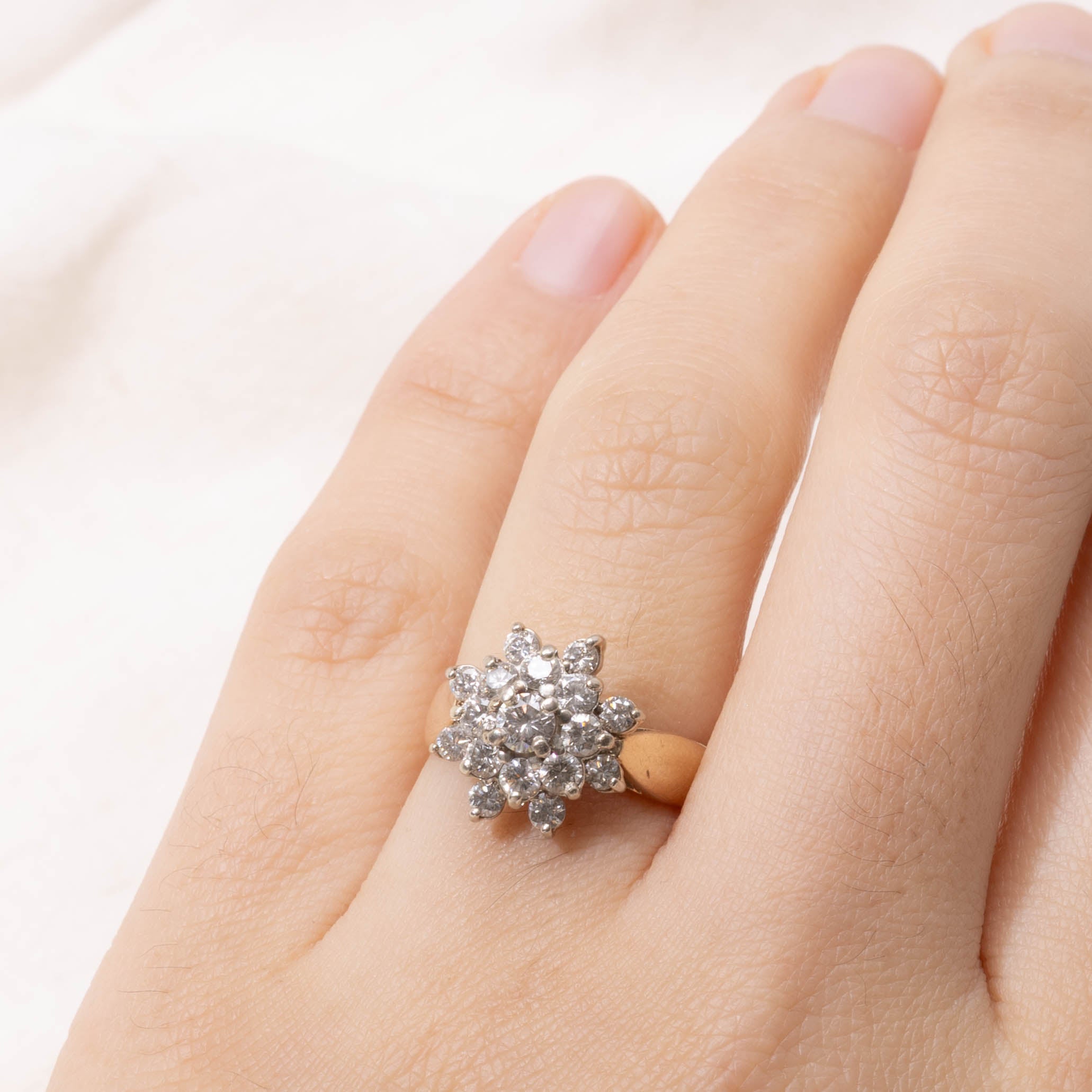 14k Diamond Floral Cluster Ring | 0.80ctw | SZ 6