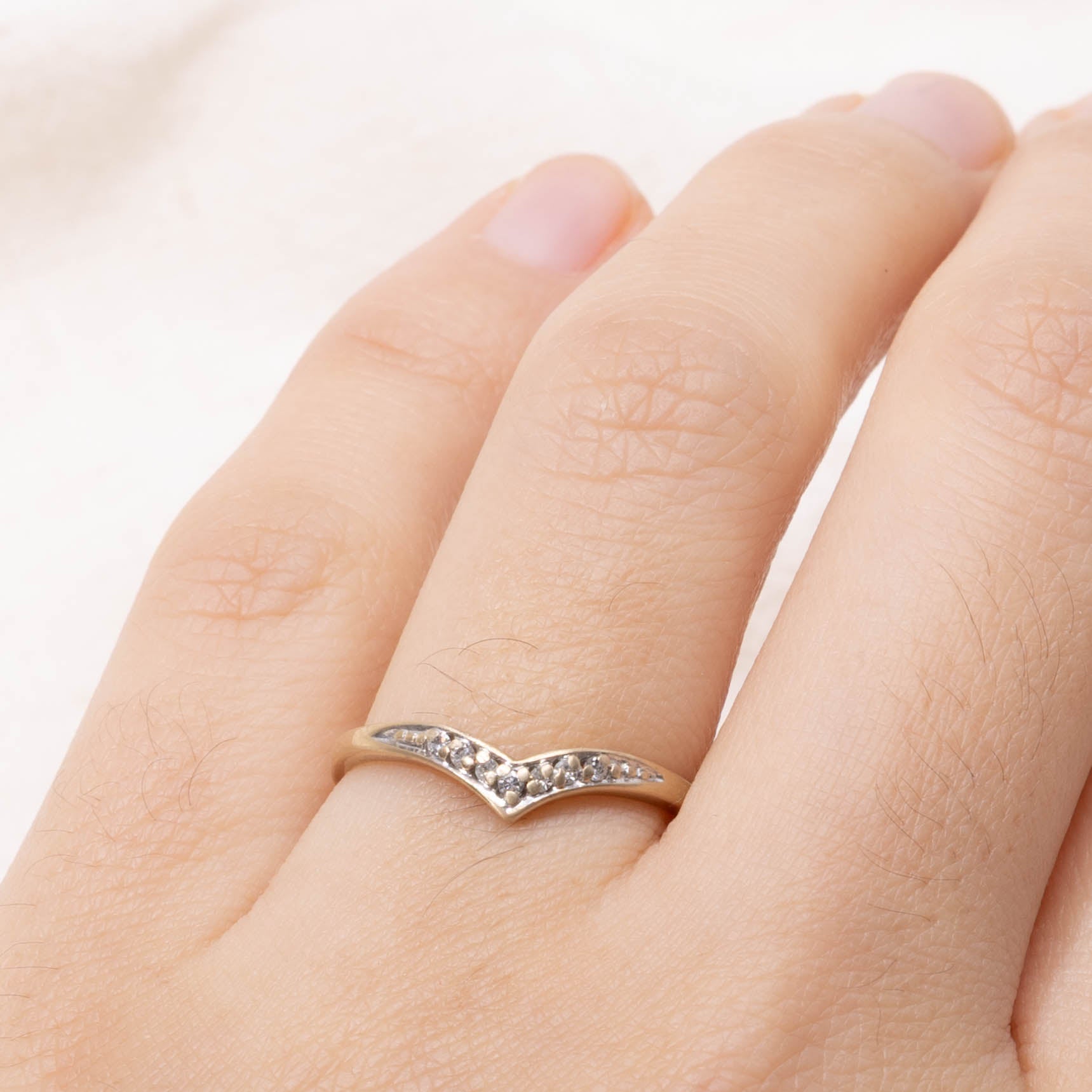 10k Diamond Accented Chevron Ring | SZ 6.75