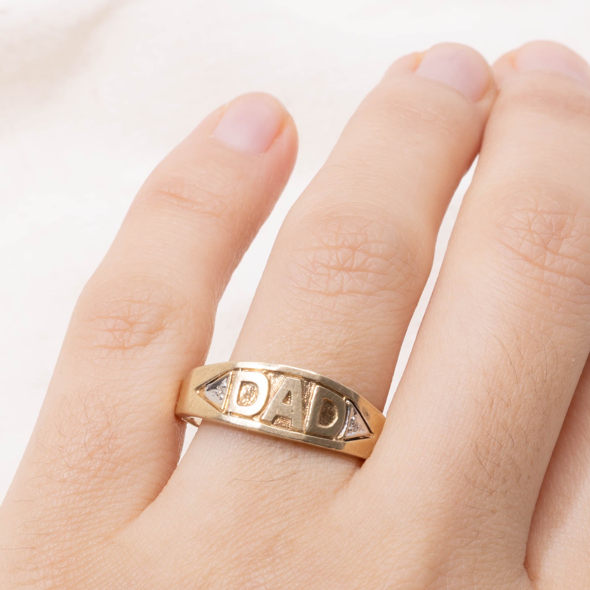 10k "Dad" Diamond Accented Ring | SZ 9.75
