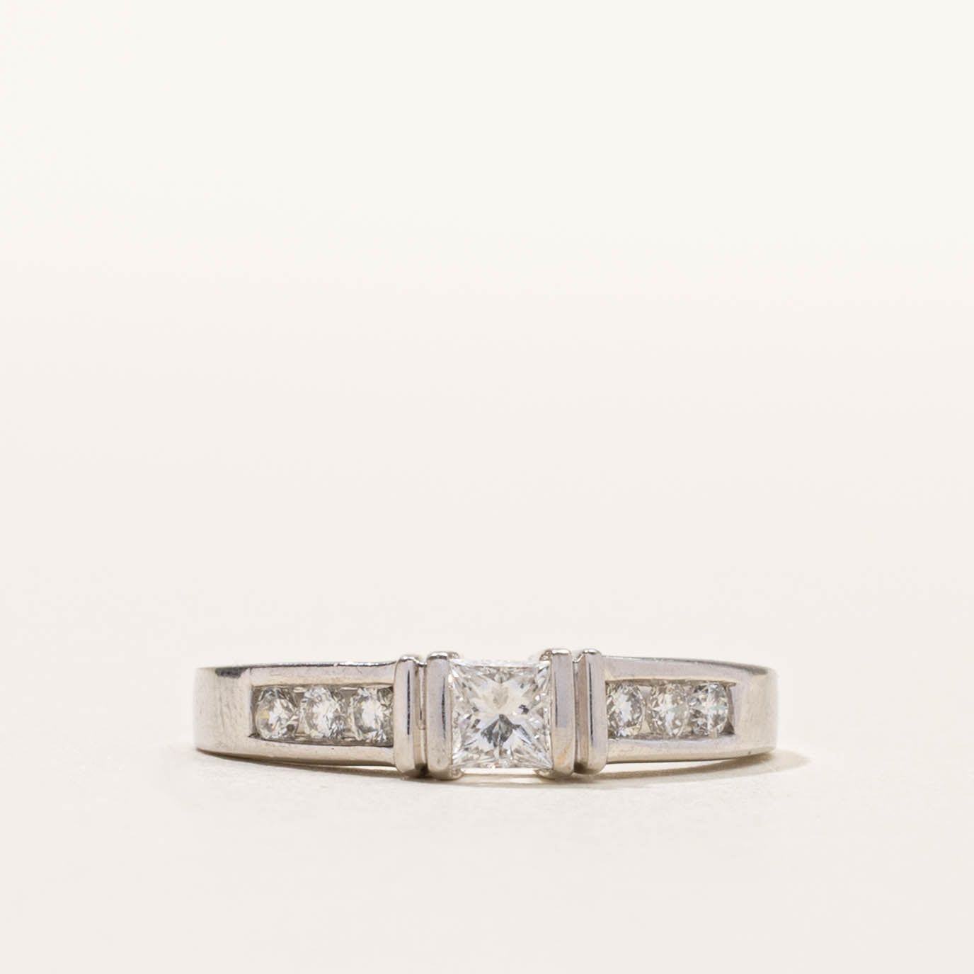 14k Channel Set Princess Cut Diamond Ring | 0.50ctw | SZ 6.5