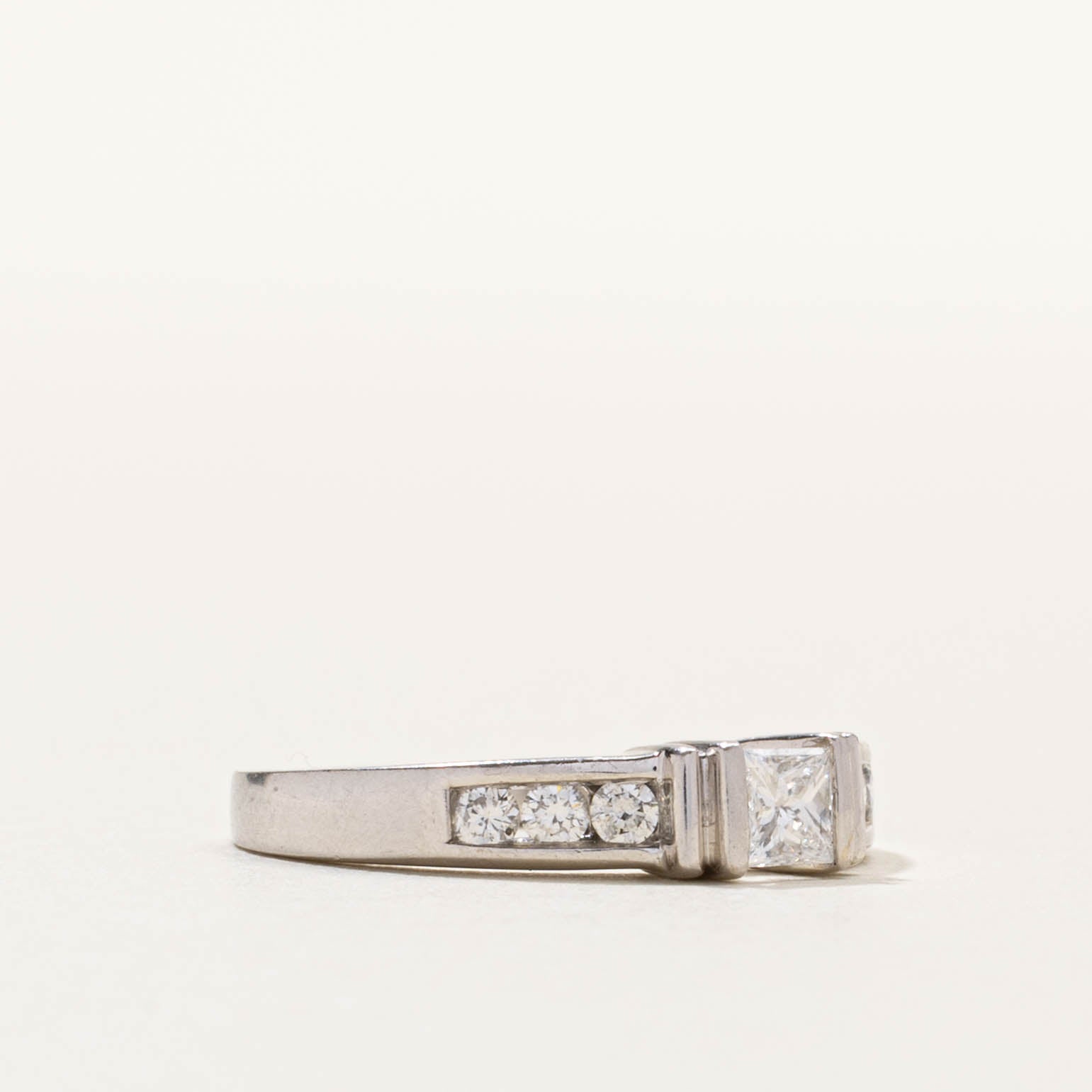 14k Channel Set Princess Cut Diamond Ring | 0.50ctw | SZ 6.5