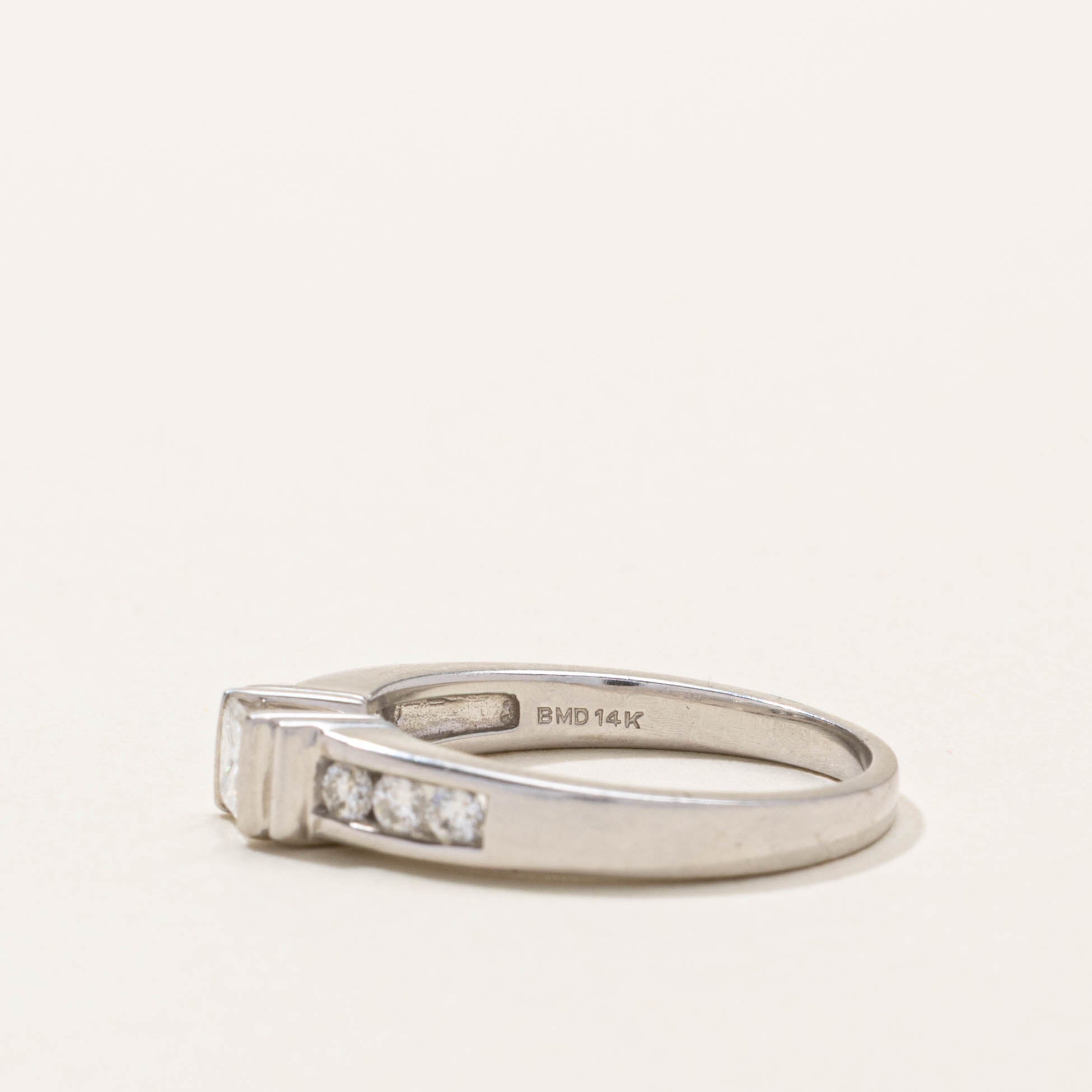 14k Channel Set Princess Cut Diamond Ring | 0.50ctw | SZ 6.5