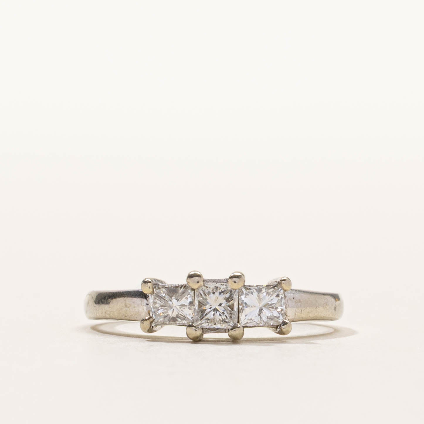 14k Three Stone Princess Cut Diamond Ring | 0.60ctw | SZ 7