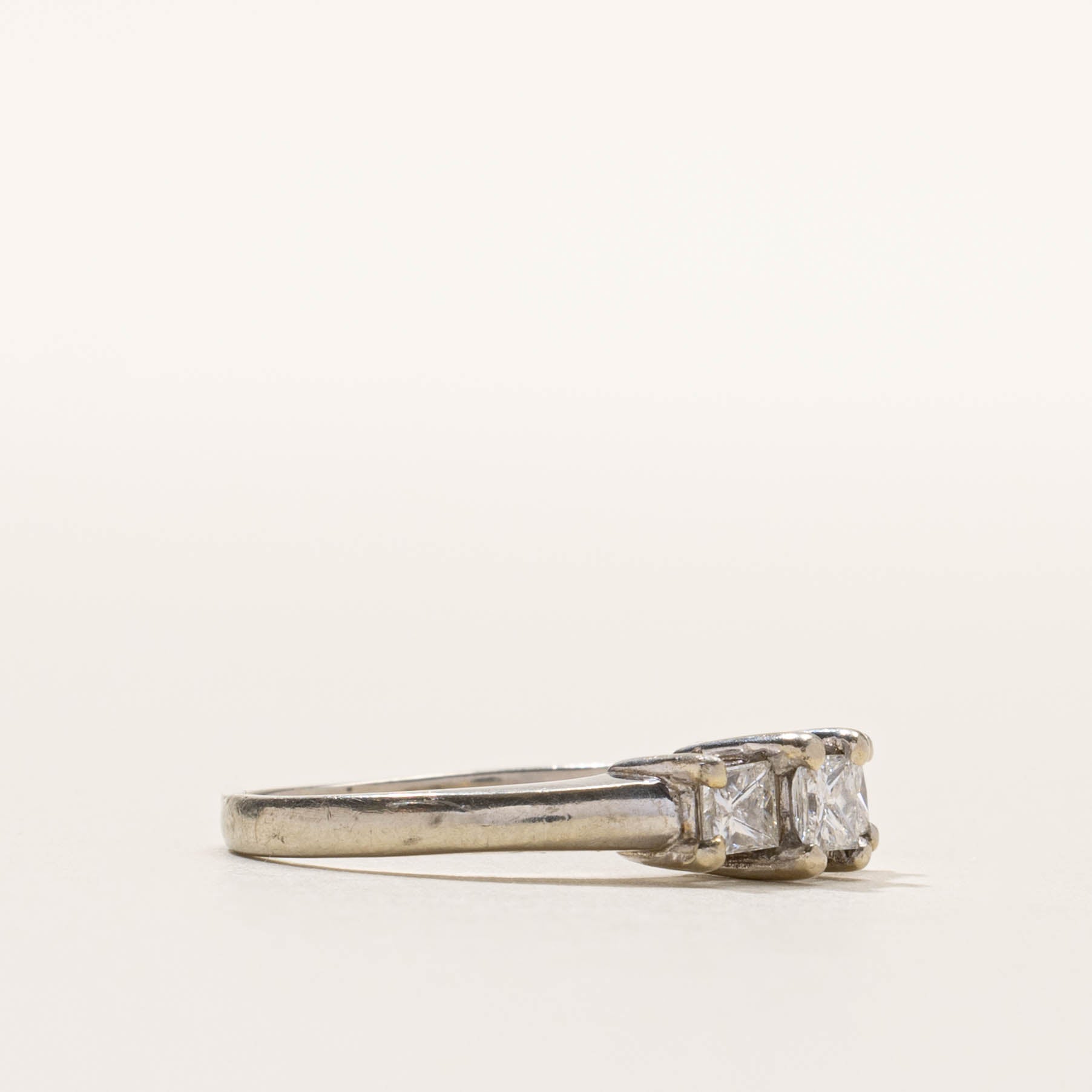 14k Three Stone Princess Cut Diamond Ring | 0.60ctw | SZ 7